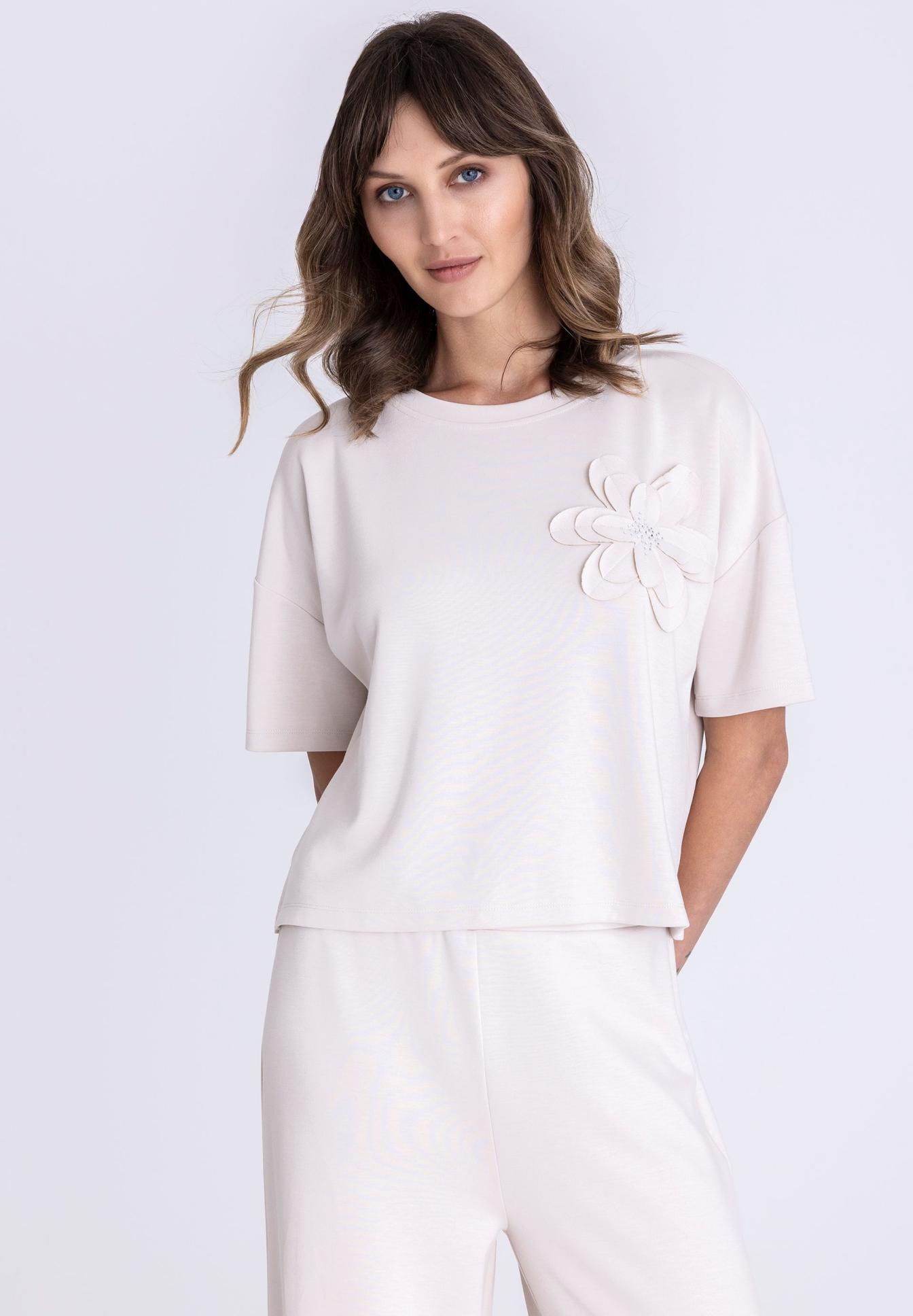 Shirt mit 3D-Blütenapplikation - Produktbild 1