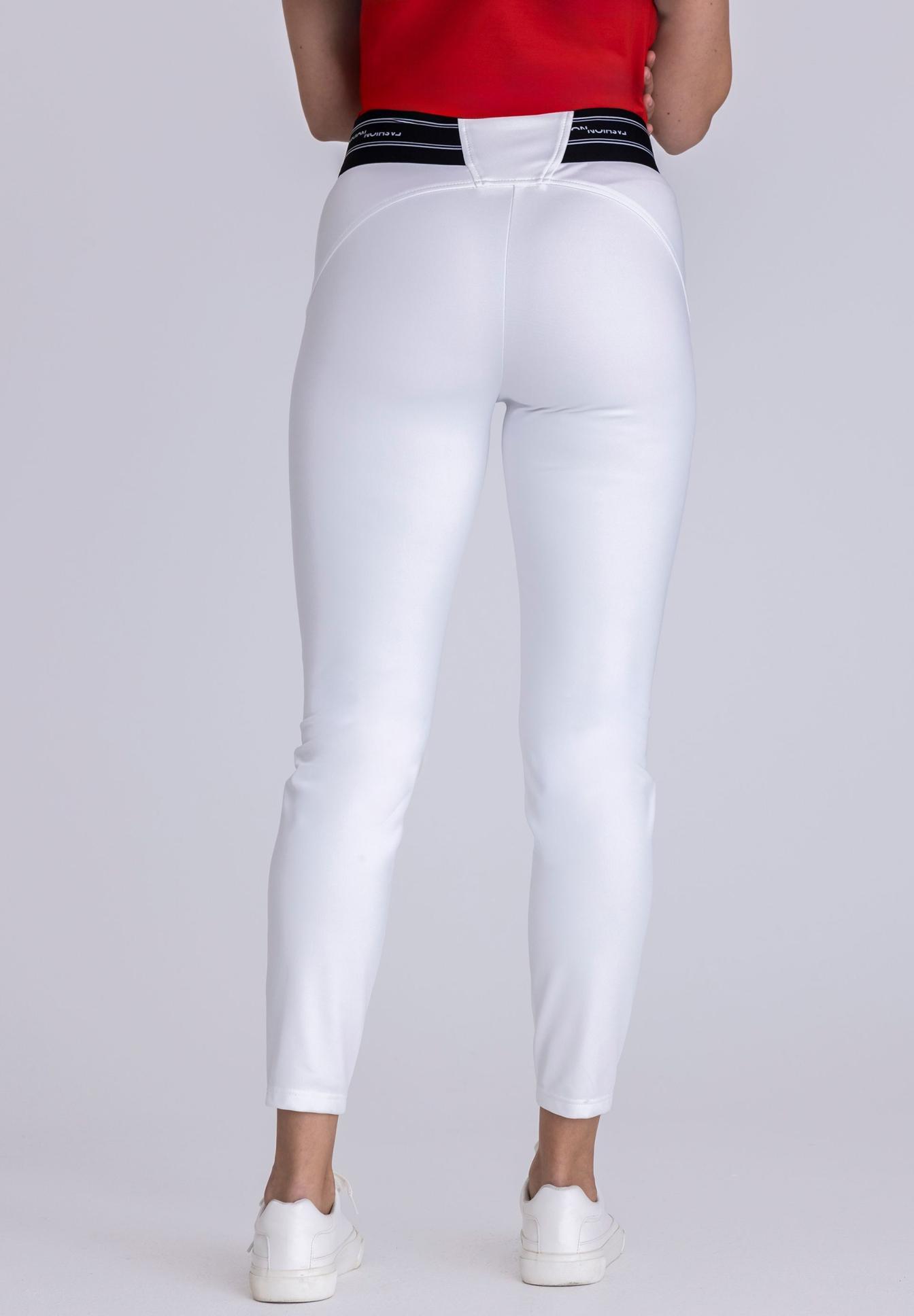 weiße hose, leggings, elastischer bund, schlanke passform, knöchellang, Hose, weiße Hose,  Skinny Fit, Gummiband Taille, Sporthose, Hose, Straightleg, Weiß, Elastischer Bund, Sportlich