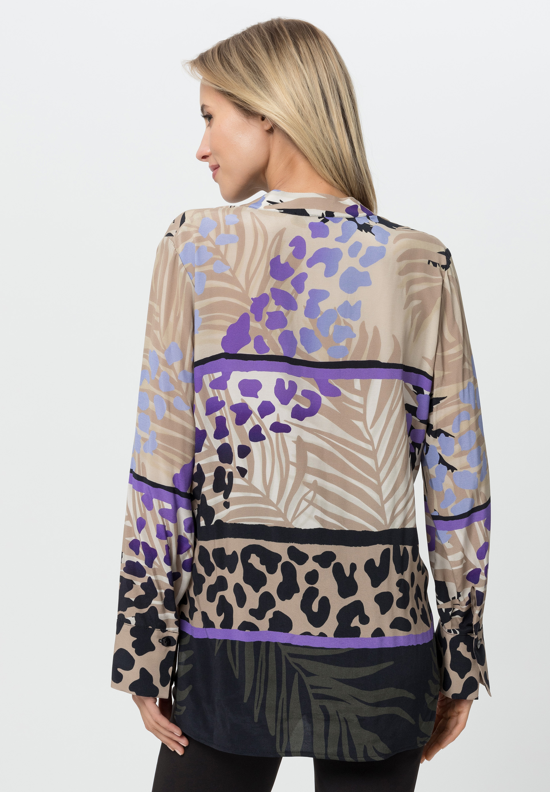 Blouse with colour blocking and pattern mix - Bild 2 Blouse with colour blocking and pattern mix - Bild 2