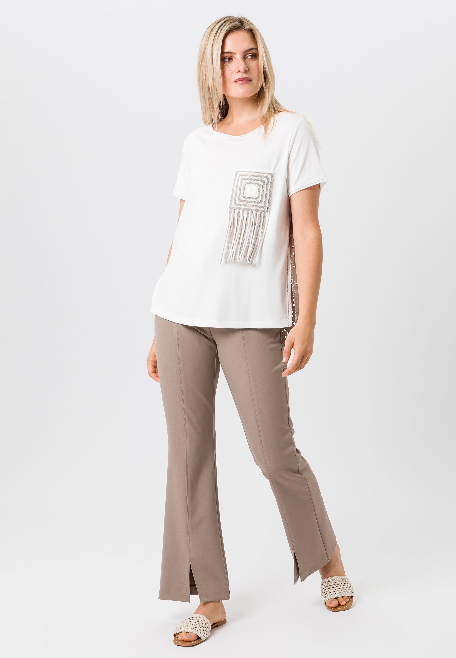 Kurzarmshirt mit Fransen-Detail - Produktbild 2
