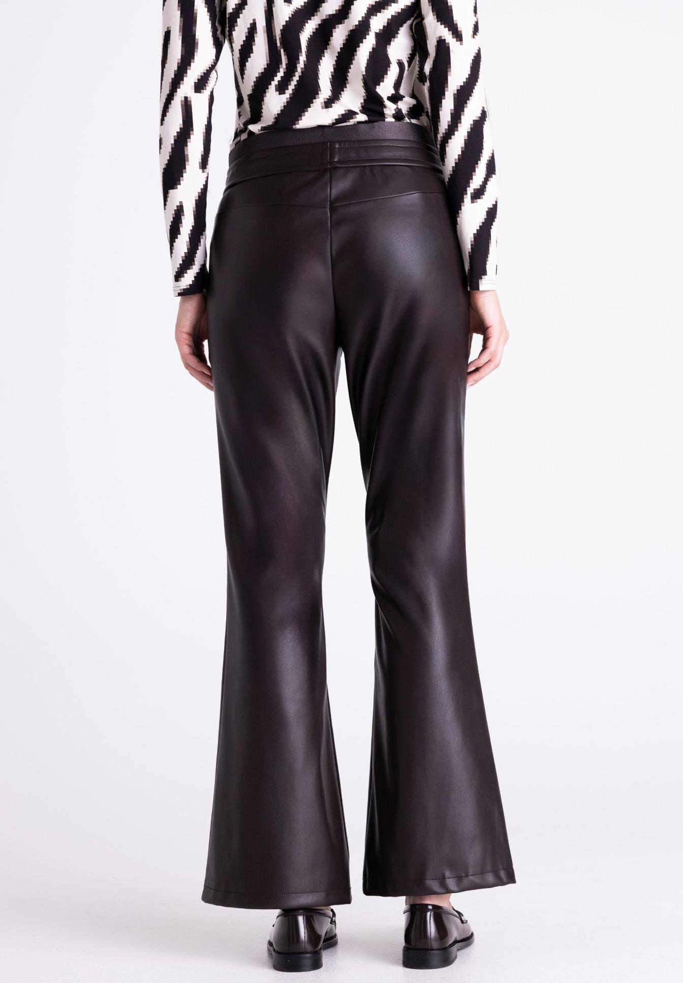 Hose, Lederoptik, Flare, Schwarz, High-Wit】, lederhose, breite beine, schwarz, glänzend, lederpants, lederhose, pant, weites bein, schwarz, glänzend, Hosen, Lederoptik, Weite Beine, Schwarz, High Waist, lederhose, flare, schwarz, high-waist, glatteoptik