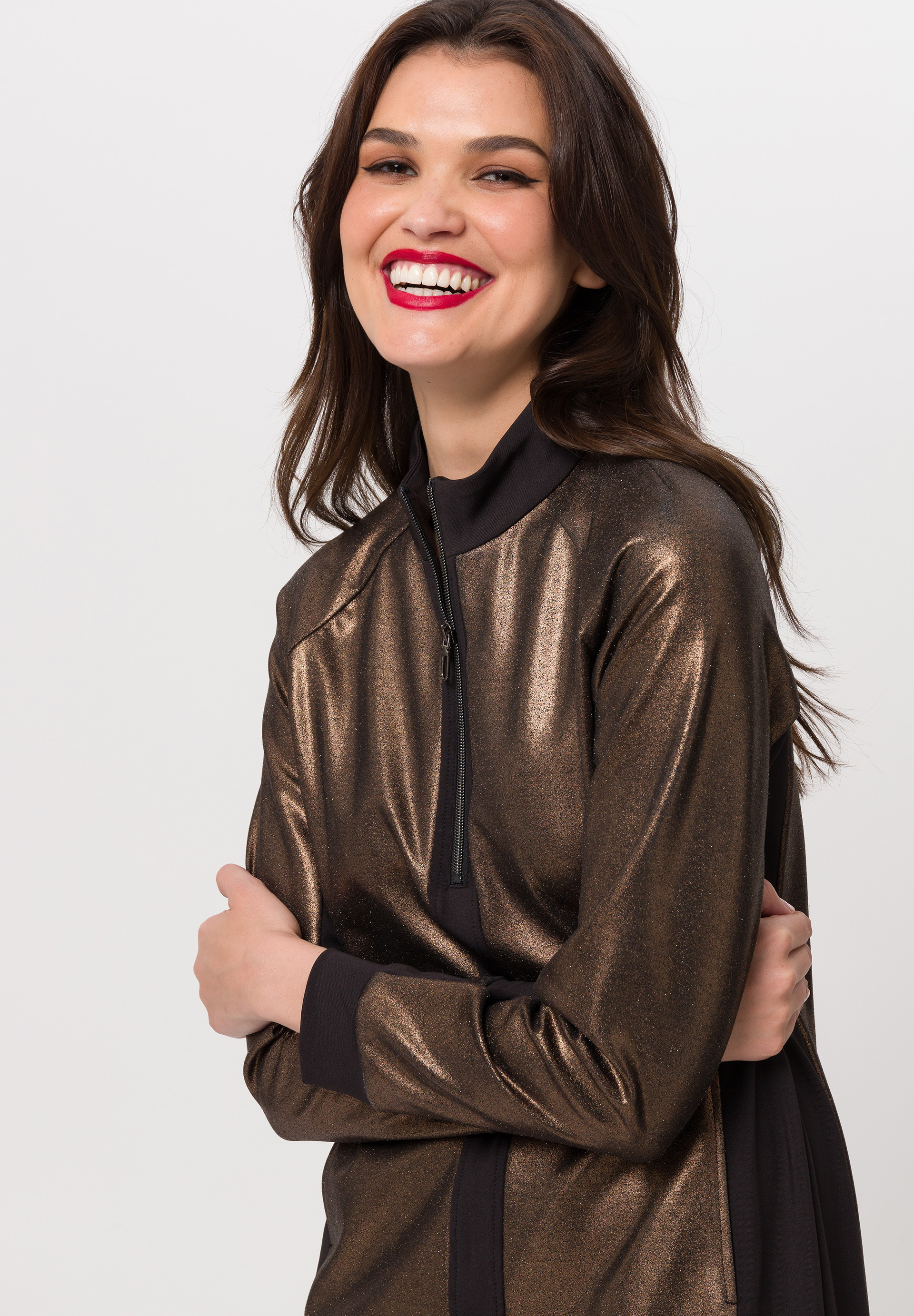 Kleid im Metallic-Look mit Zipper - Bild 4 Kleid im Metallic-Look mit Zipper - Bild 4