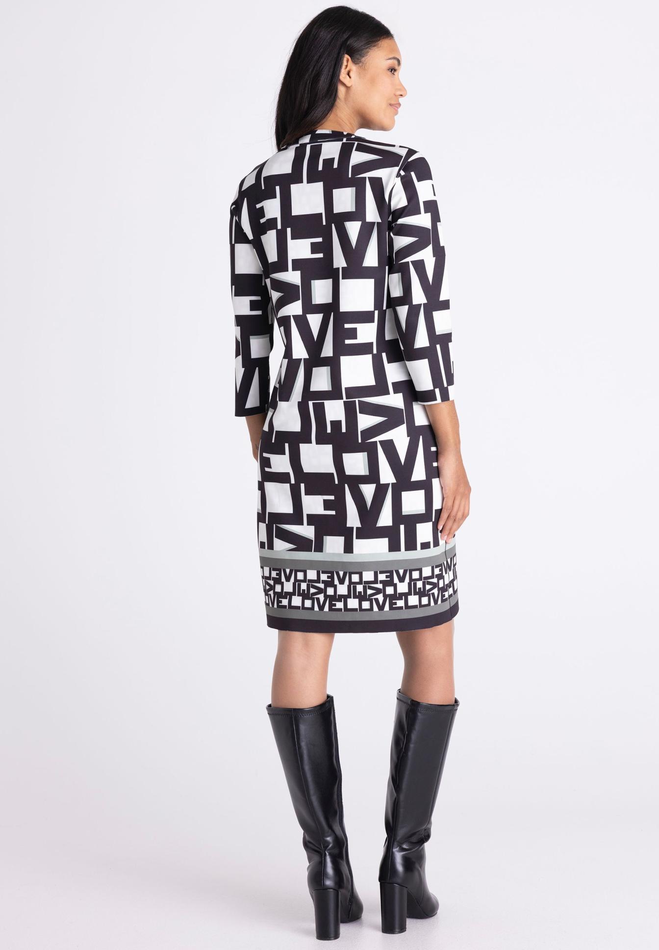 Kleid, Pattern, Monochrom, Knielang, Stiefel, Kleid, Kleidermuster, Schwarz-Weiß, Langer Ärmel, Knie-Länge, Kleid, Abstractes Muster, Schwarz-Weiß, Knielang, 3/4-Arm, Kleid, Kleidung, Geometrischer Print, Mini/Kurz, Stiefel