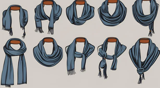 Bild von den verschiedenen Arten einen Schal zu tragen