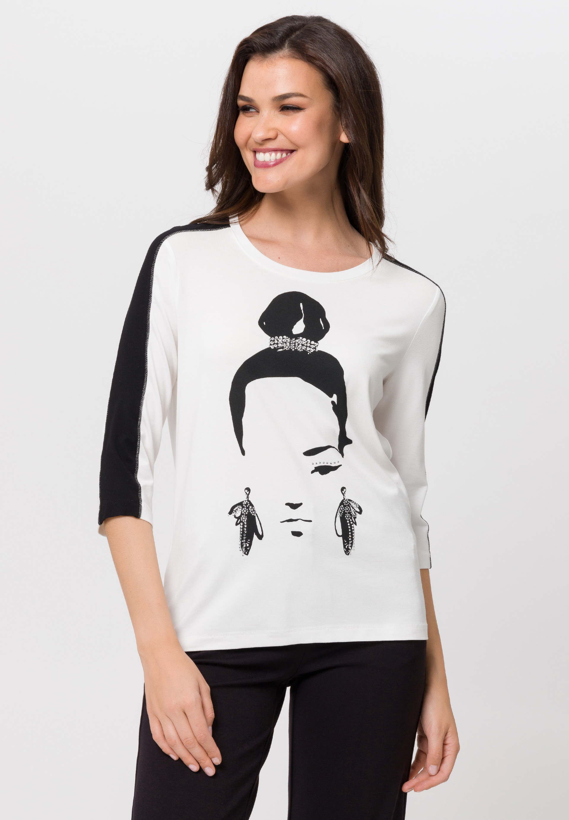 Shirt with front motif and glittering stones - Product Image 1