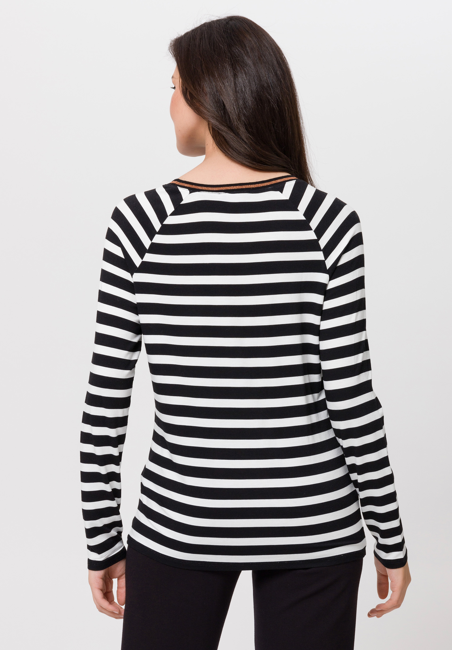 Long sleeve shirt with stripe pattern and print - Bild 2