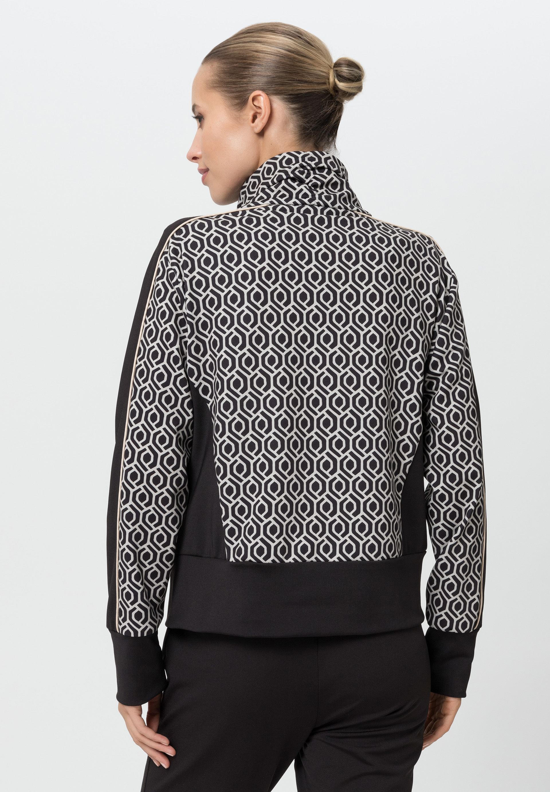 Jacke mit Alloverprint und Uni-Parts - Bild 2 Jacke mit Alloverprint und Uni-Parts - Bild 2