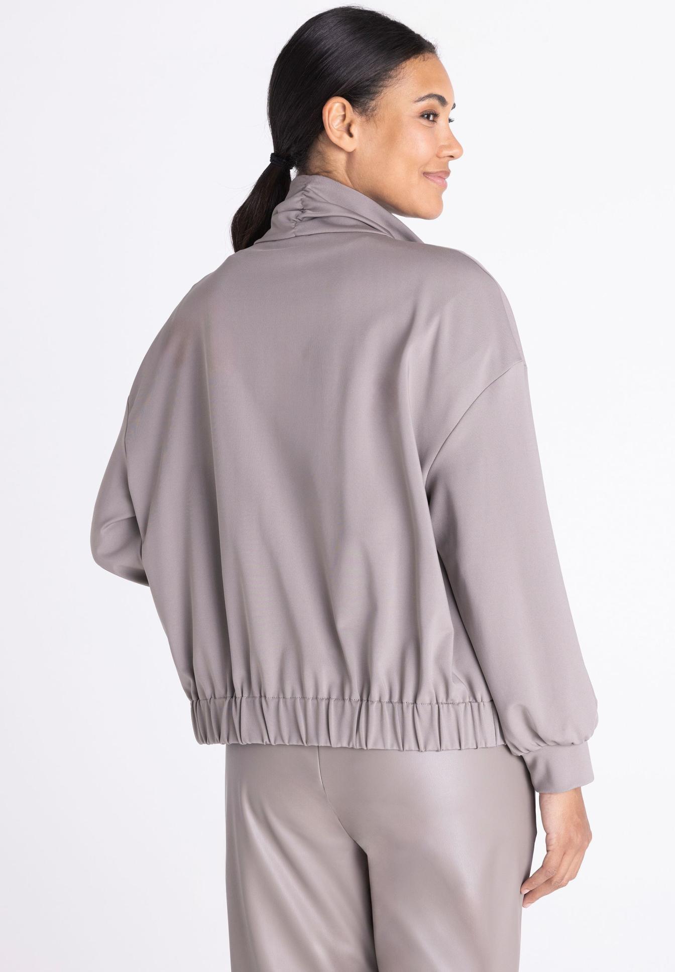 jacke, Revers, taillierte?, steinfarbig?, kunstleder?, Jacke, Luftige Jacke, Loose Fit, Mesh-Wärmekante, Kragen, Jacket, Bomber, Lagenlook, Kunstleder?, harm color?