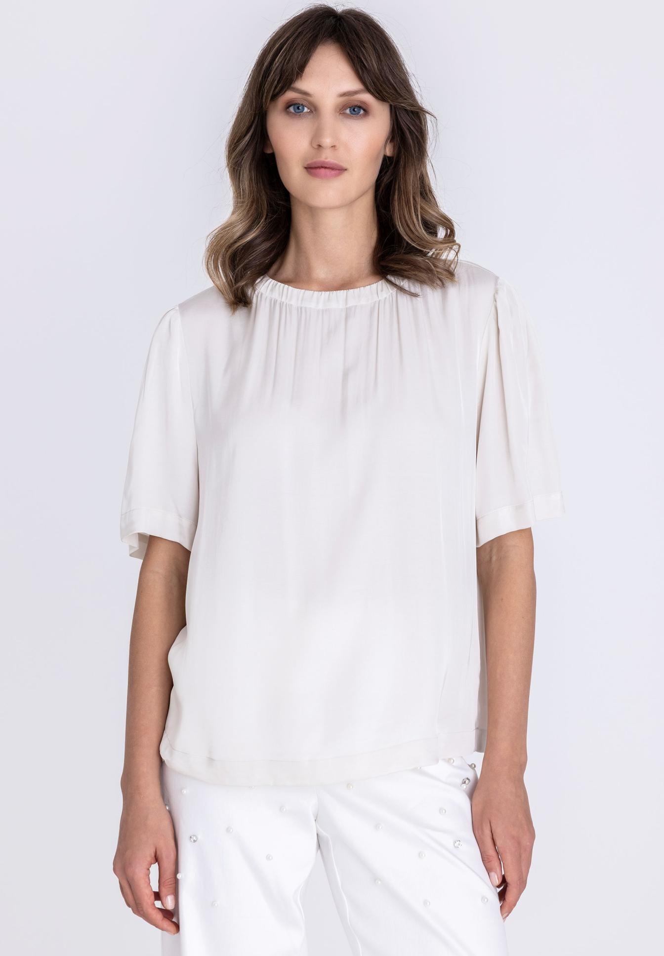 Blouse with pleated accent - Product Image 1