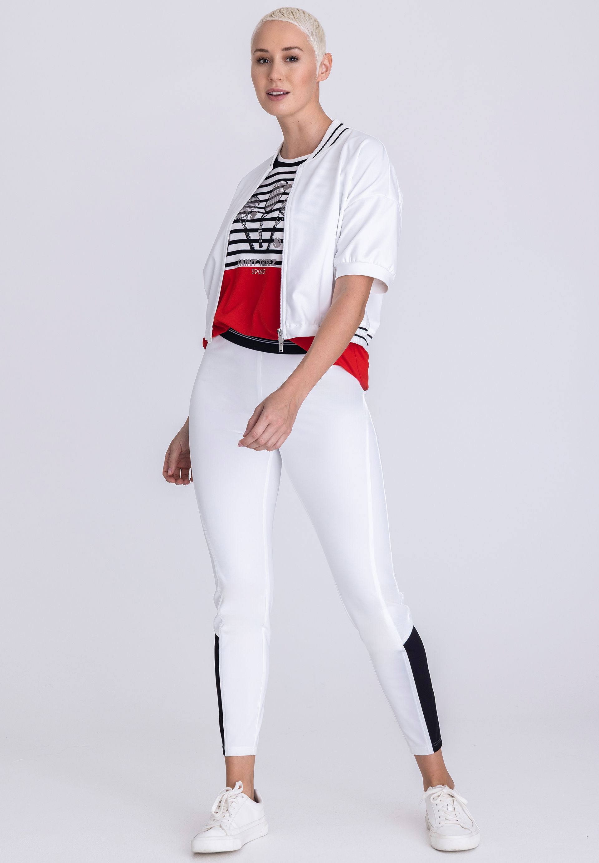 sportjacke, weiß, rot, pantalon-liebe, tights?, jogginganzug?, sportoutfit, jacke