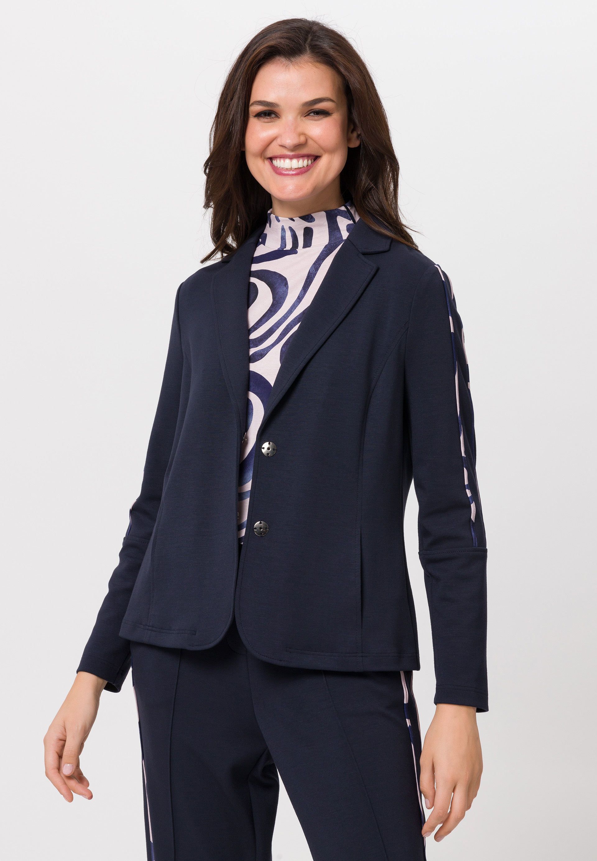 Blazer mit gemusterten Paspeln - Produktbild 1