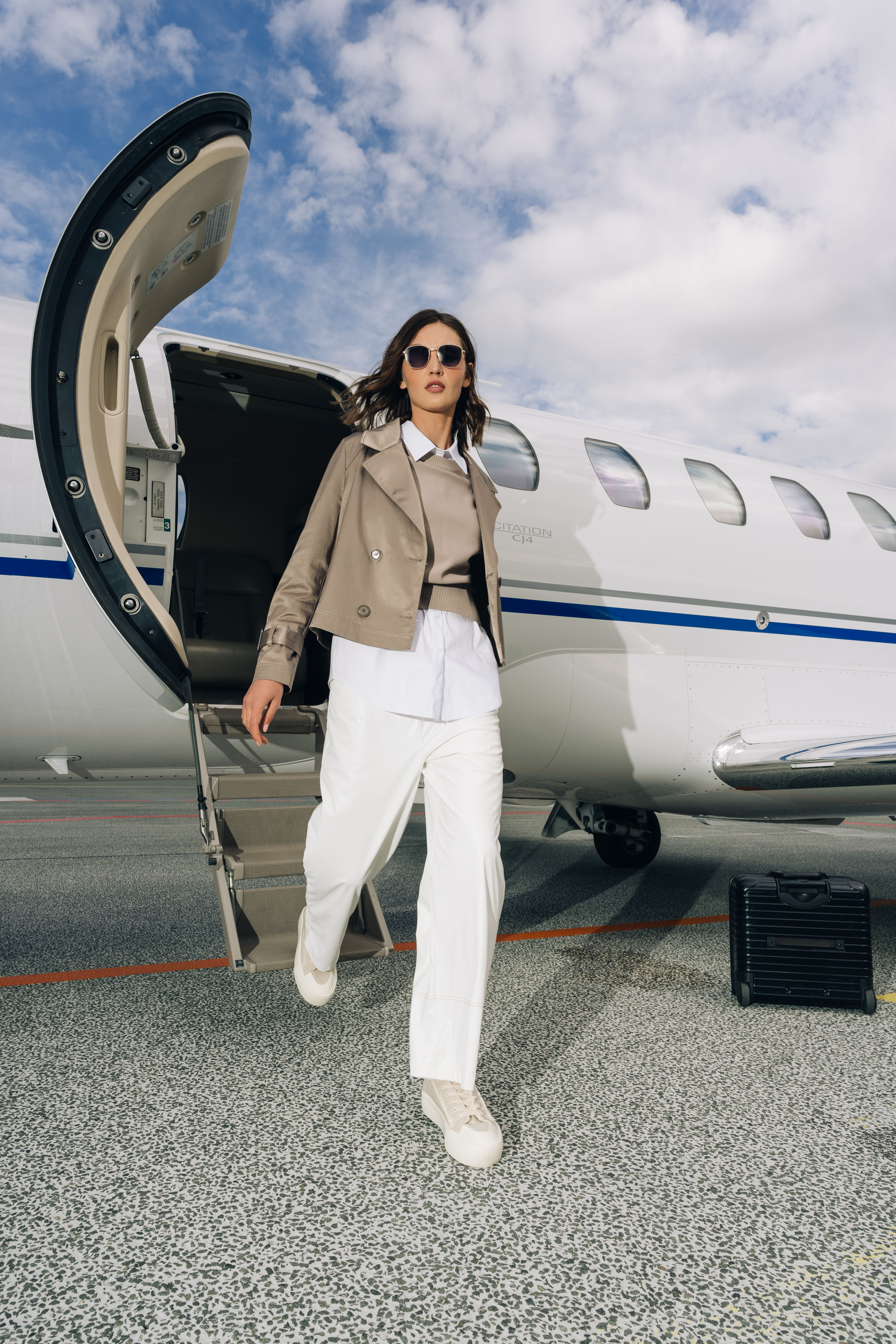 Flugzeug, Jet, Sonnenbrille, Outfit, Reise