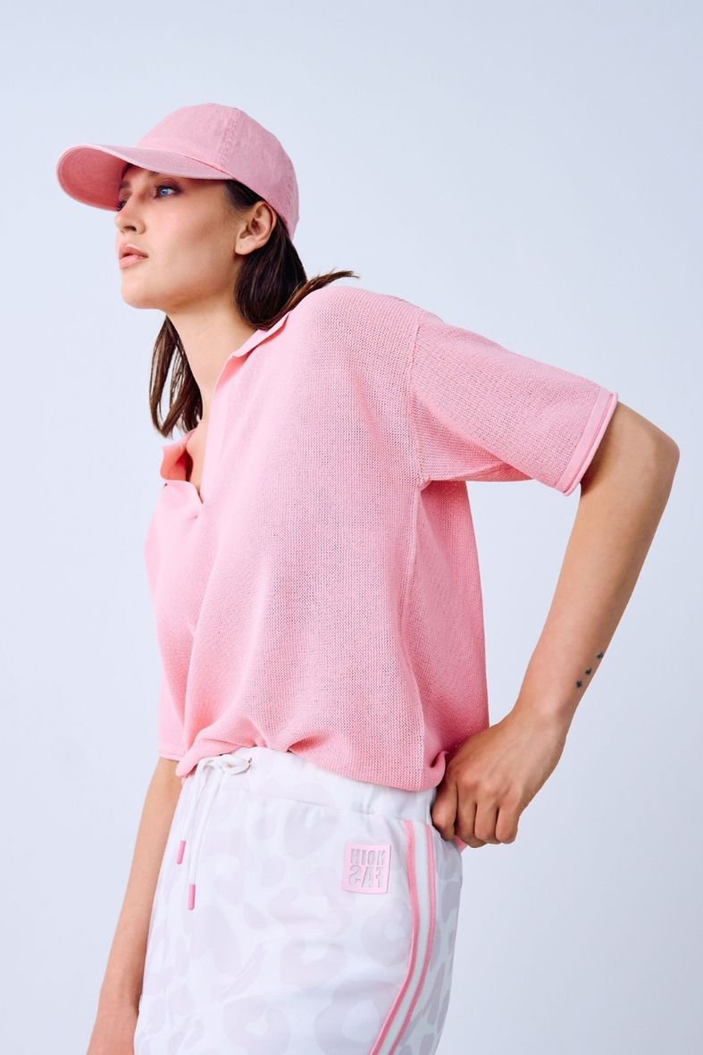 Polo-Shirt, Kurzärmlig, Rosa, Oberteil, Sporty-Set