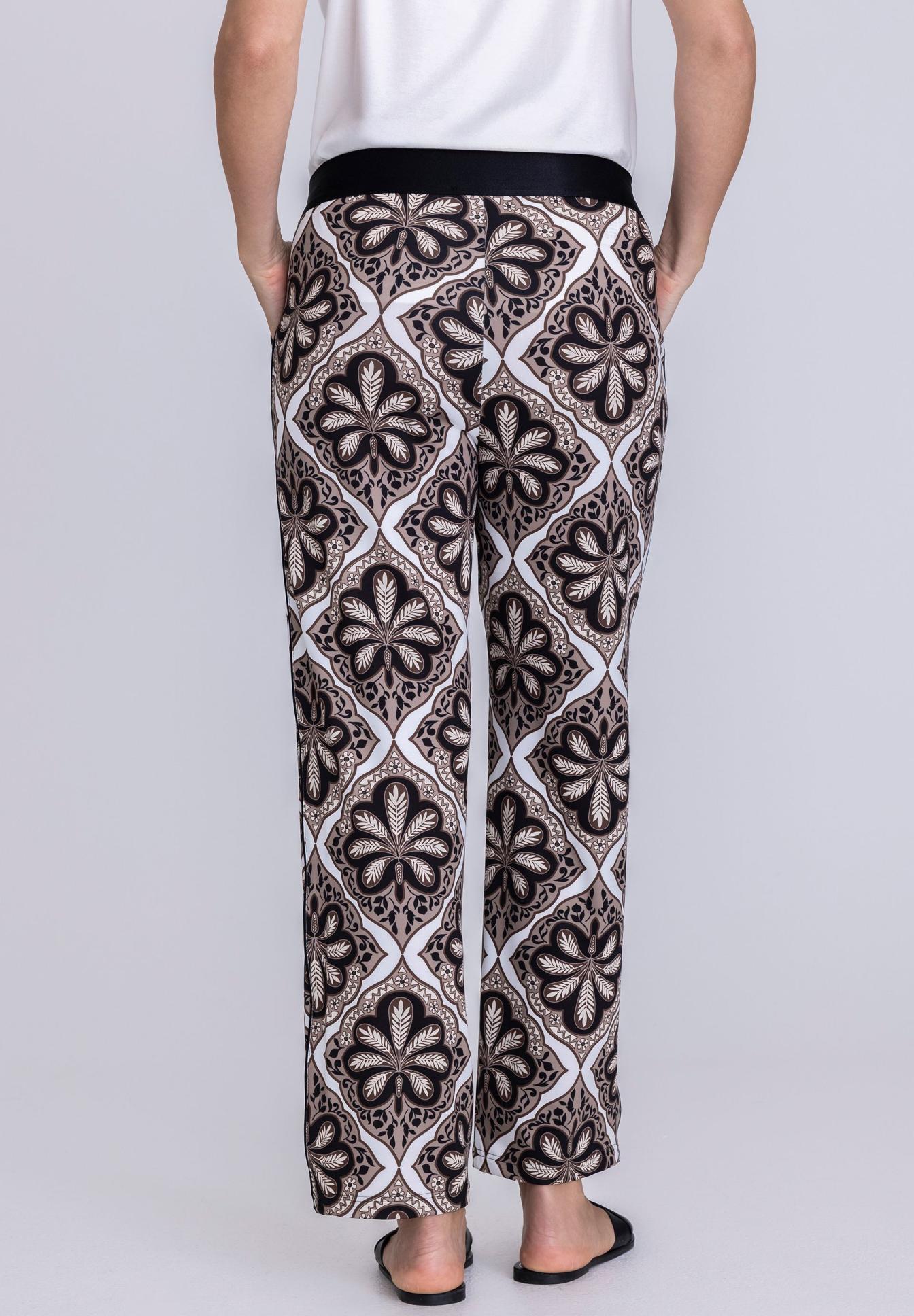 Hose, Weite, Palmenmuster, Alltagslook, Stoffprint
