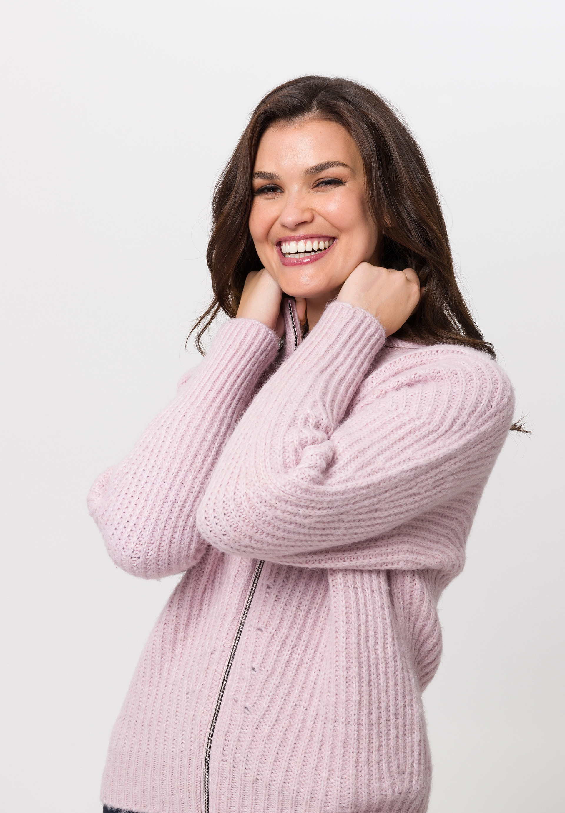 Cardigan with lace and rib knit pattern - Bild 4 Cardigan with lace and rib knit pattern - Bild 4