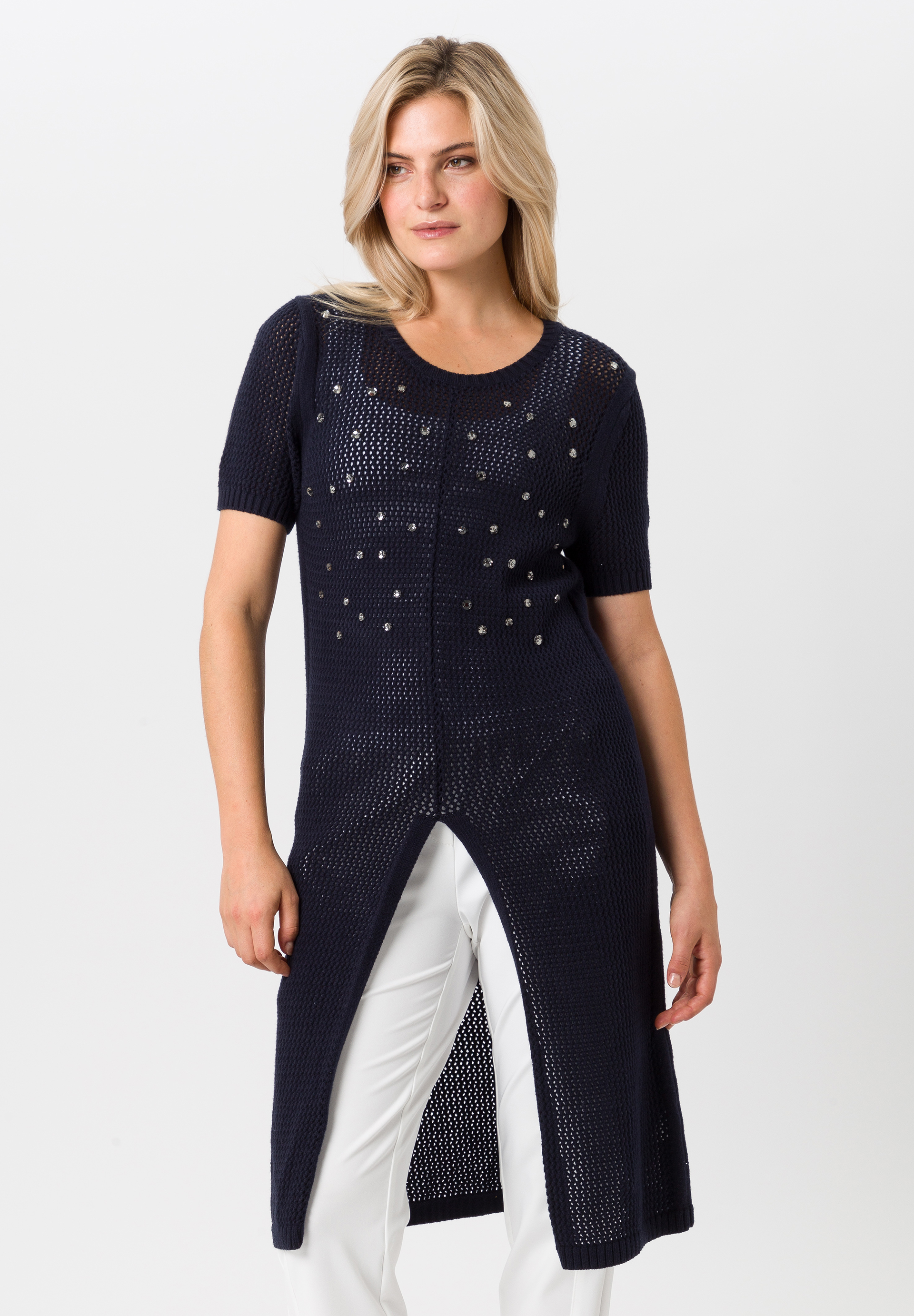 Strickponcho mit Knopfleiste - Produktbild 1