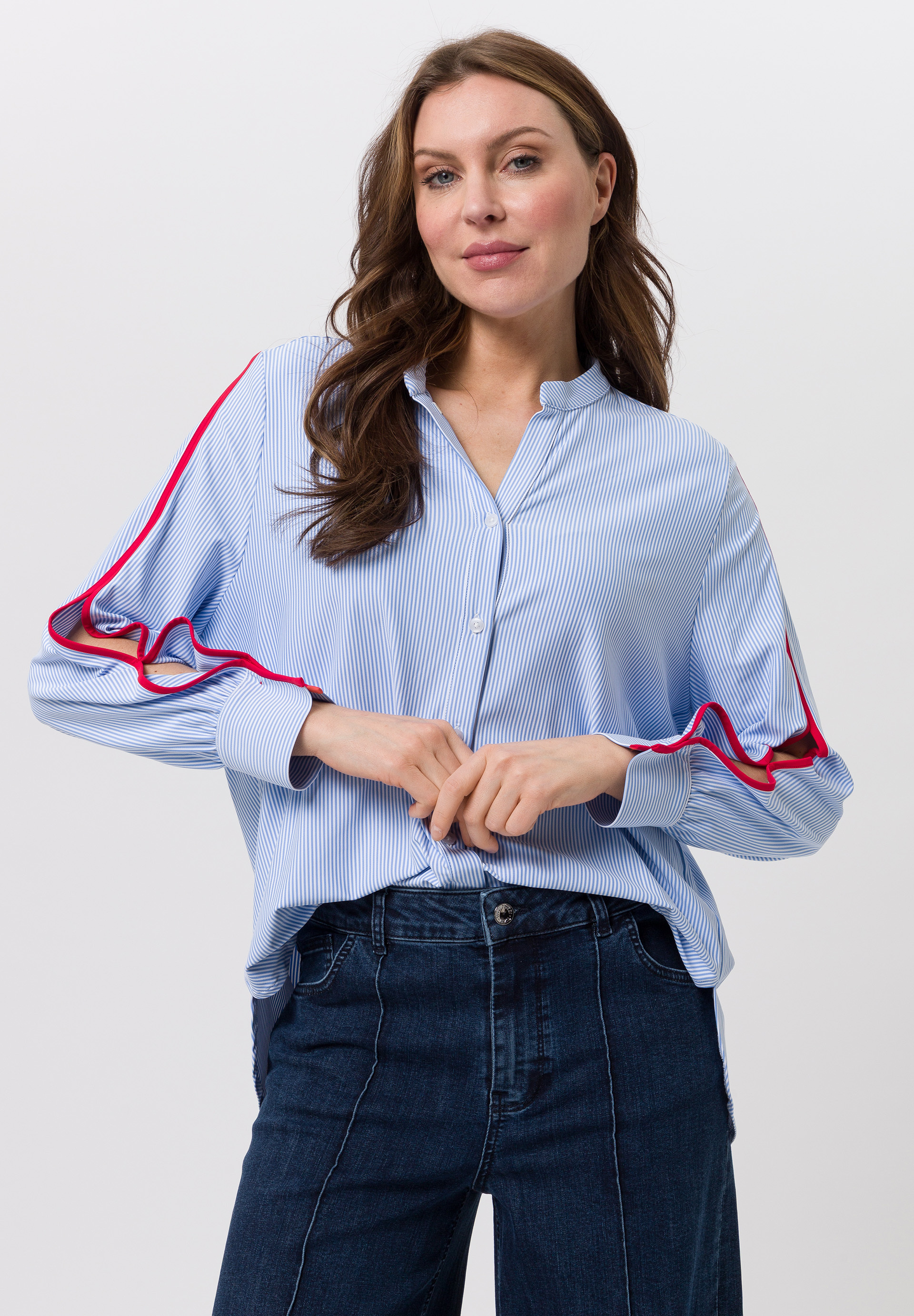 Bluse mit Kontraststreifen - Bild 4 Bluse mit Kontraststreifen - Bild 4