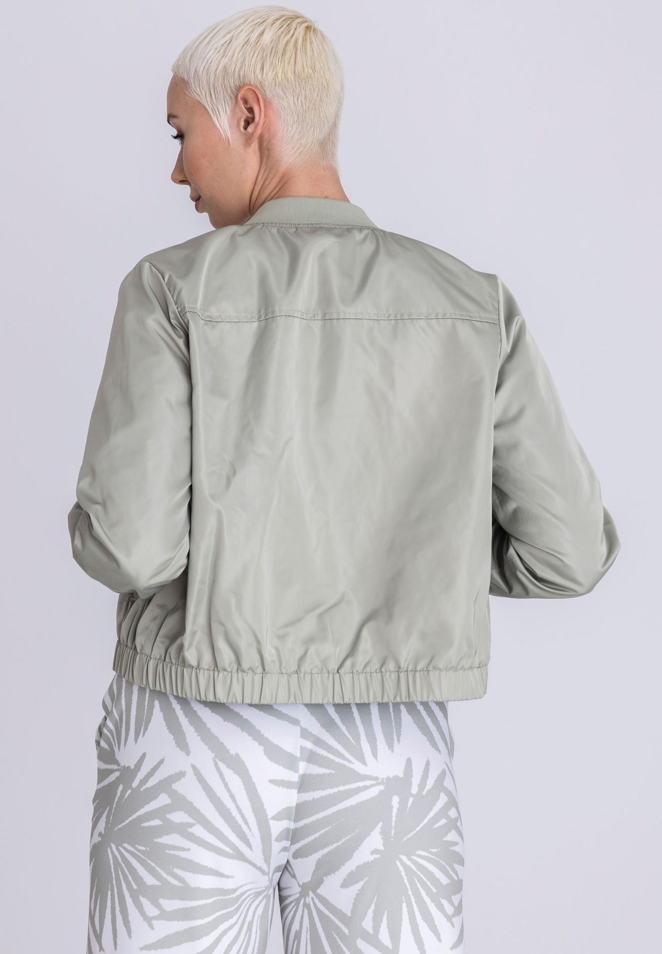 jacke, lassig, reissverschluss, elastischer saum, unifarben, Jacke, Bomber, Hellgrau, Windbreaker, elastischer Saum, Jacke, Bomber, Leicht, Beige, elastischer Saum