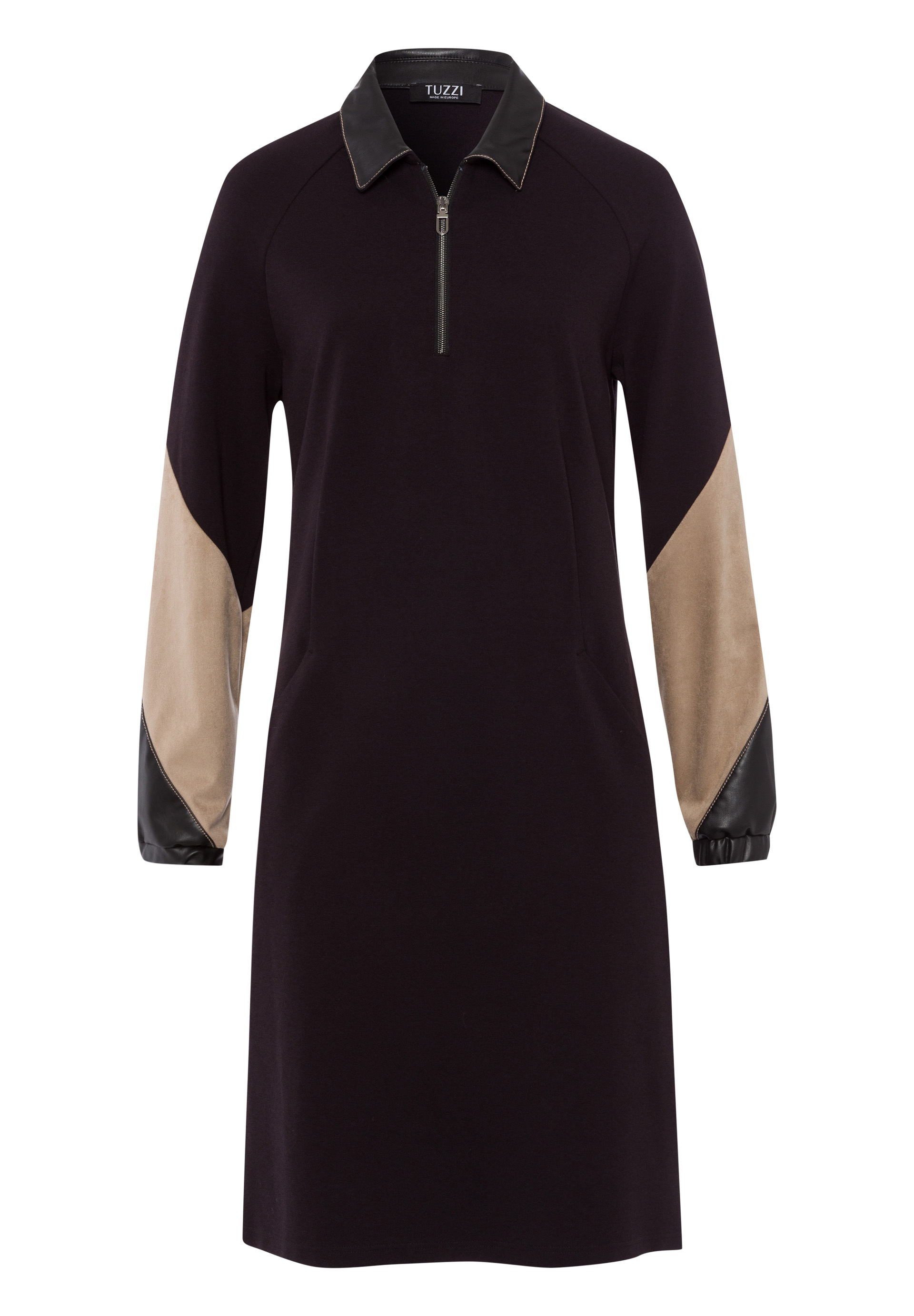 Kleid mit Details in Veloursleder-Optik - Produktbild 1