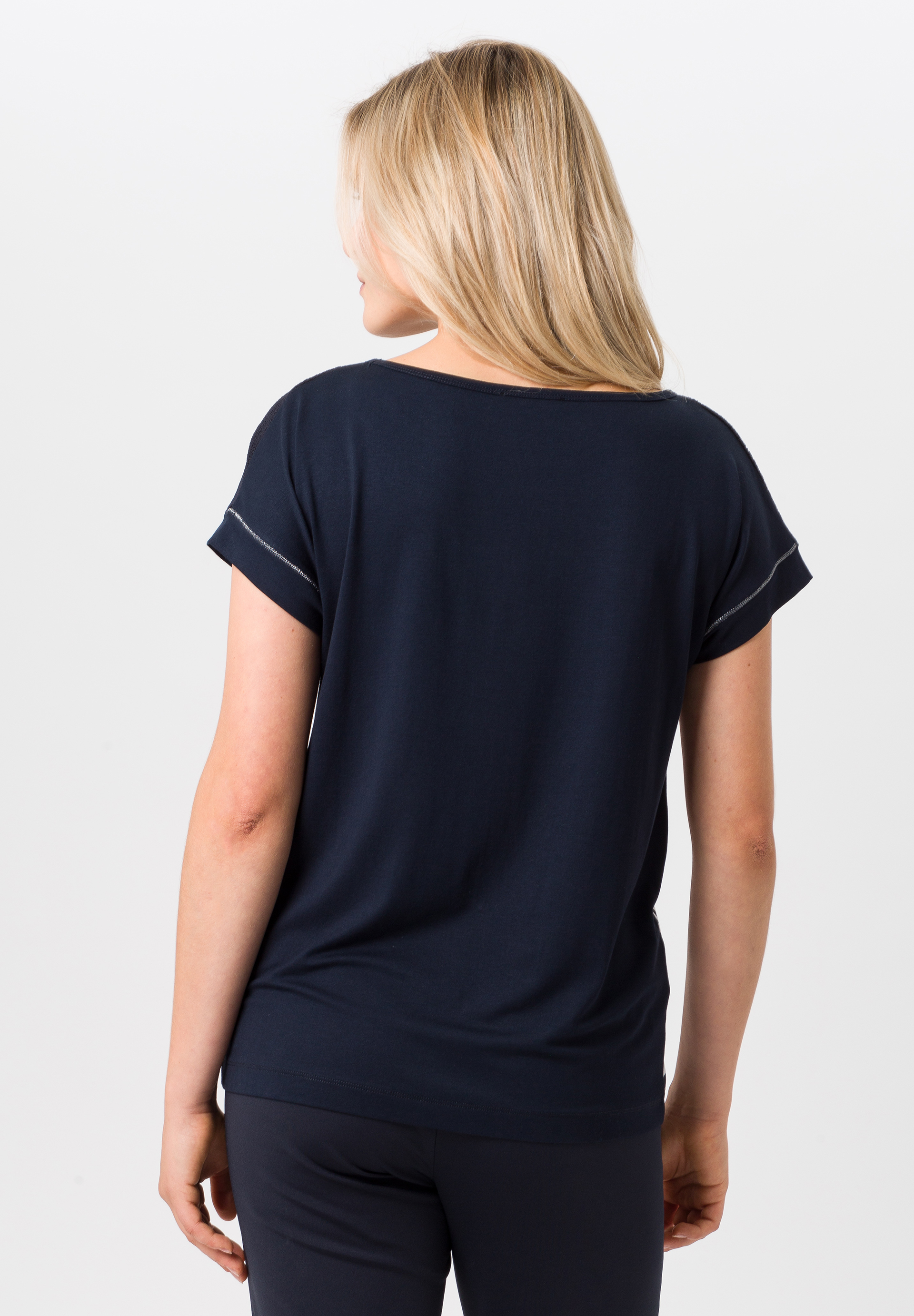 Kurzarmshirt mit kontrastierendem Rückenteil - Bild 2