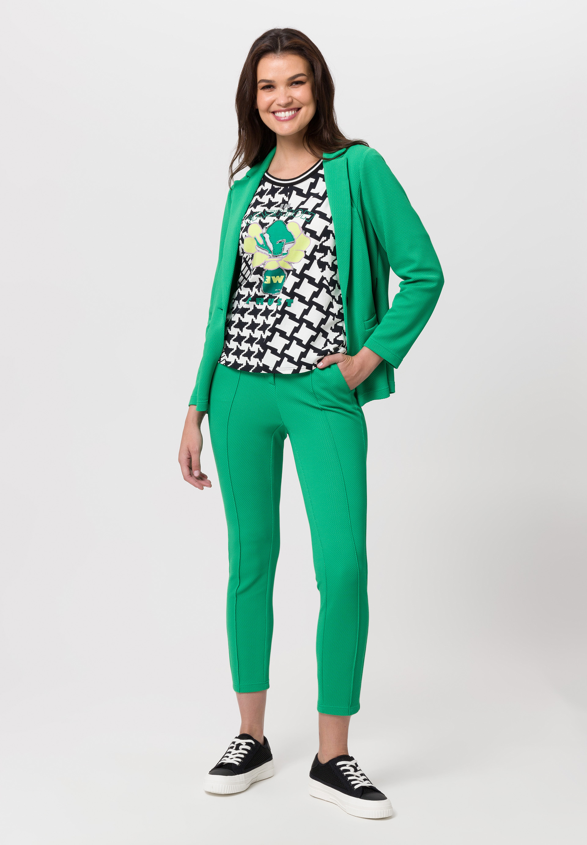 Shirt with houndstooth pattern and front print - Product Image 2