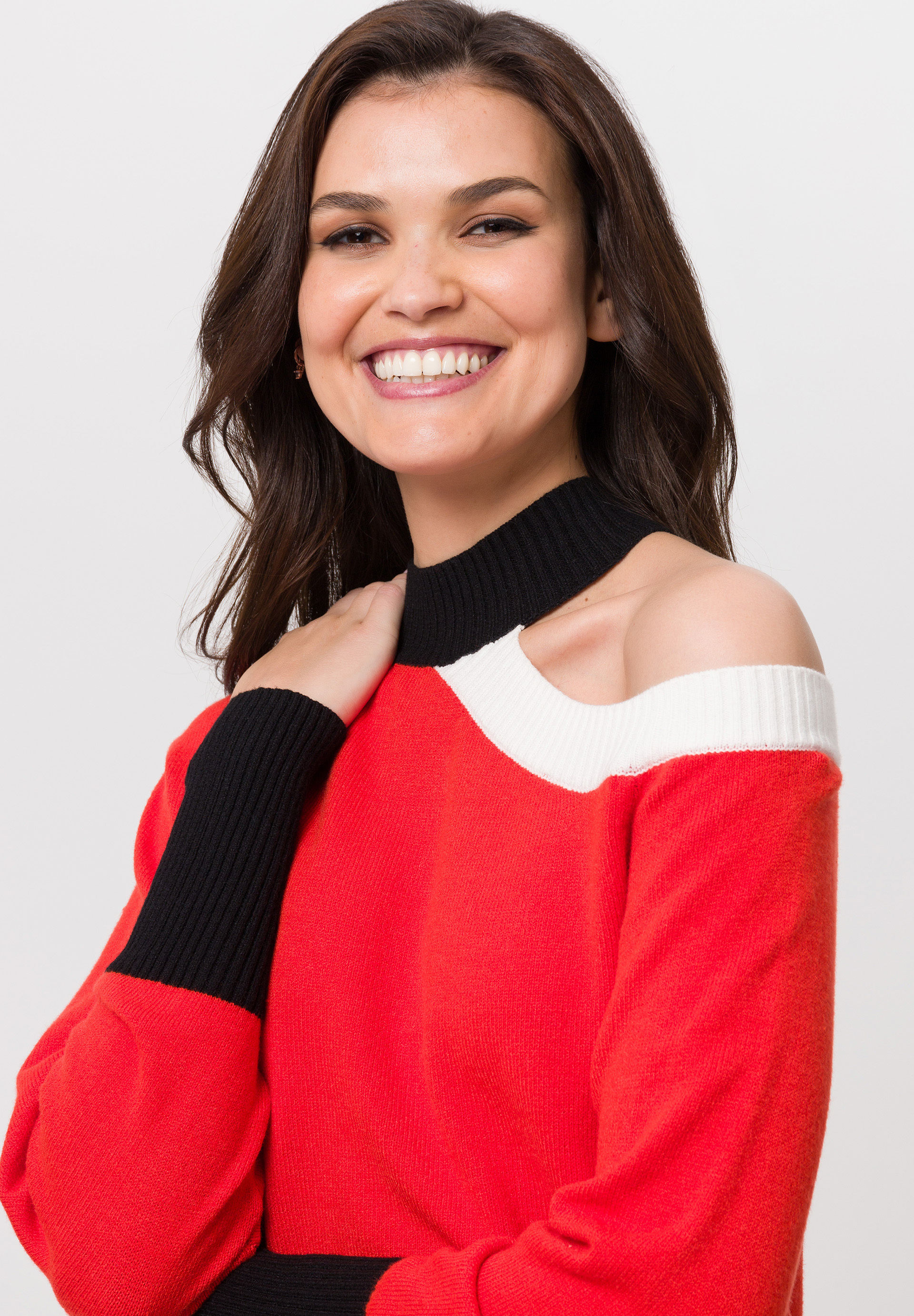Knitted jumper with one-shoulder cut-out - Bild 4 Knitted jumper with one-shoulder cut-out - Bild 4