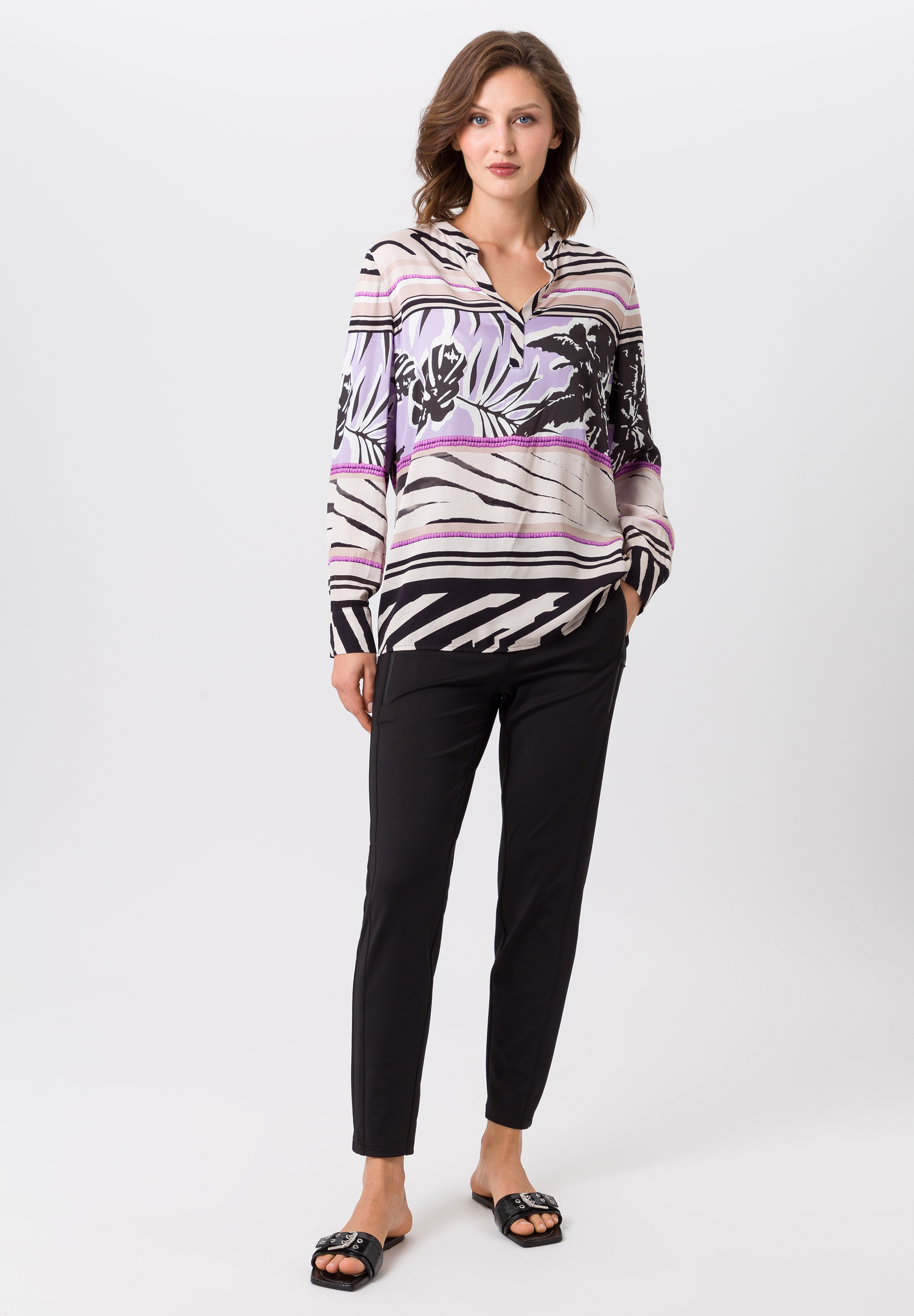 Langarmbluse mit lebhaftem Muster Langarmbluse mit lebhaftem Muster - Produktbild 2