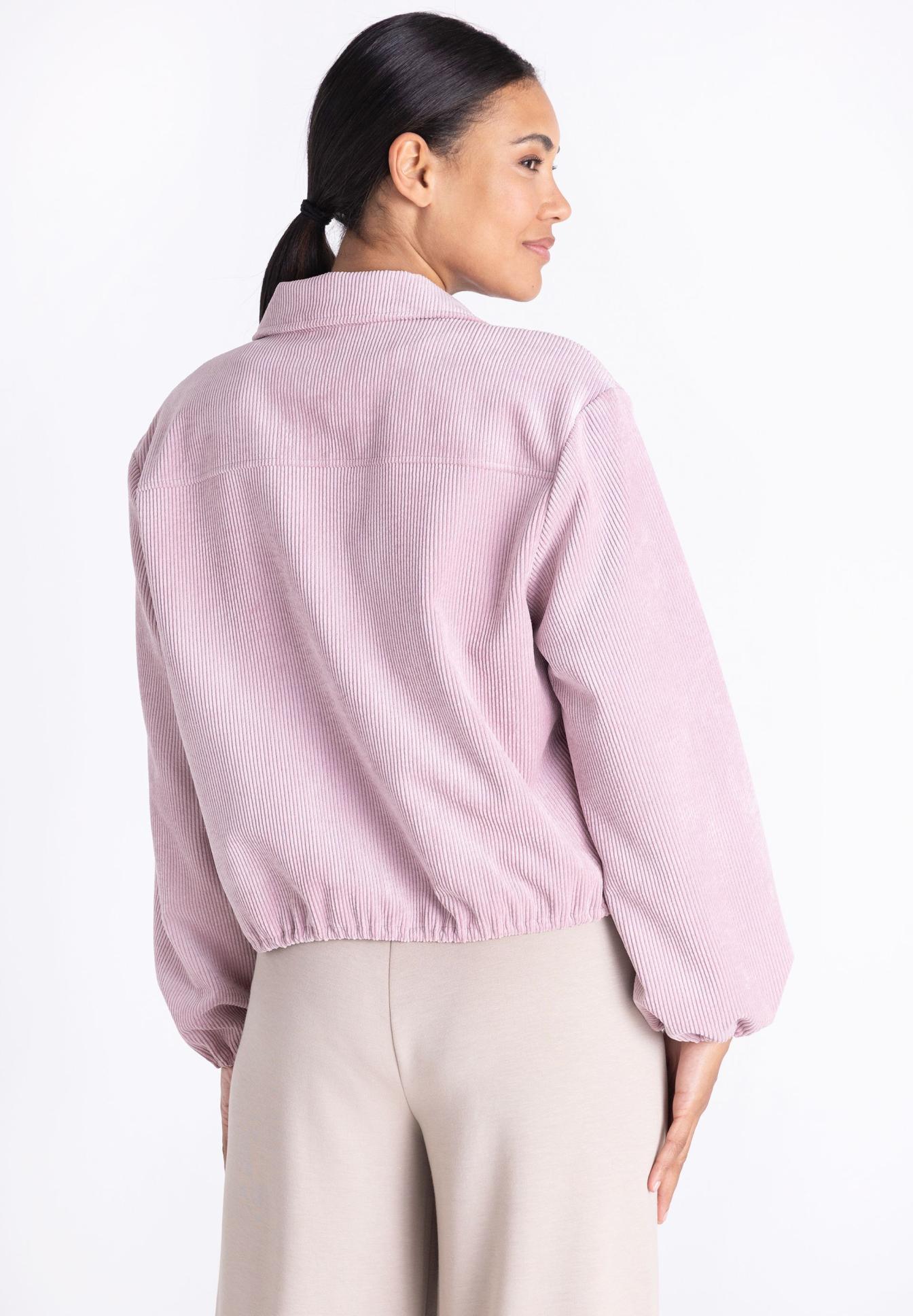 Corduroy, Jacke, Lila, lange Ärmel, elastischer Saum, Corduroy, Jacke, Flieder, Shirt-Jacke, Gummibandsaum, Kordelcord, Jacke, Flieder, Langarm, elastischer Saum