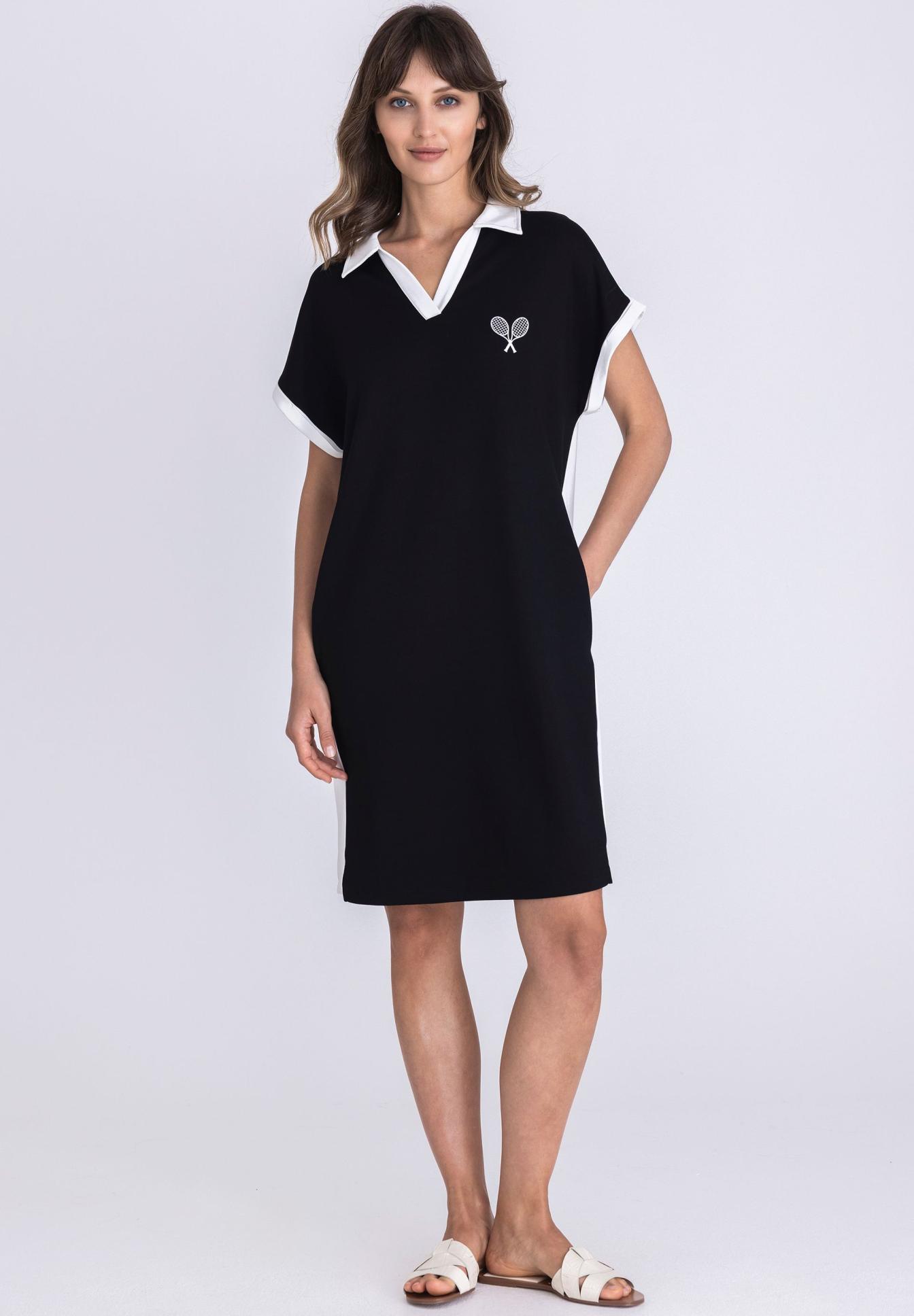 Dress with contrasting trims - Product Image 1