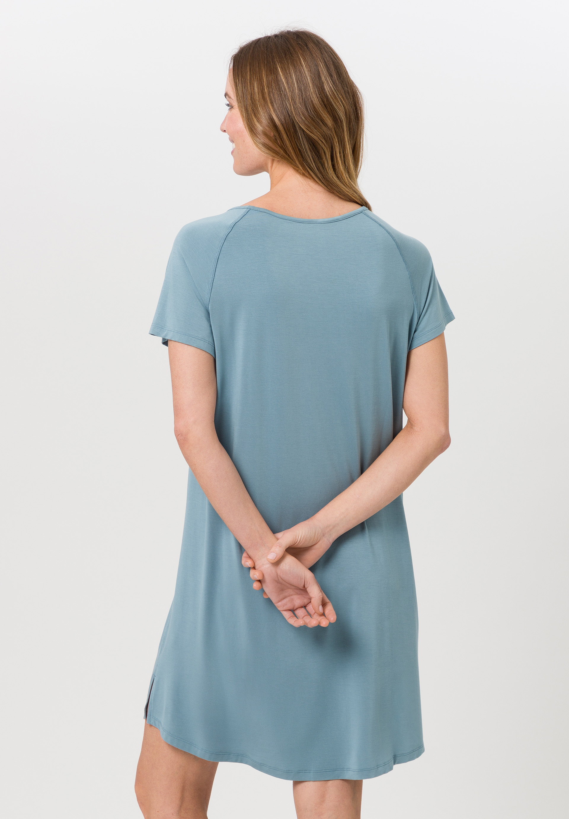 Langes Schlafhirt mit 1/2 Arm aus hautsympatischem Jersey - Bild 2