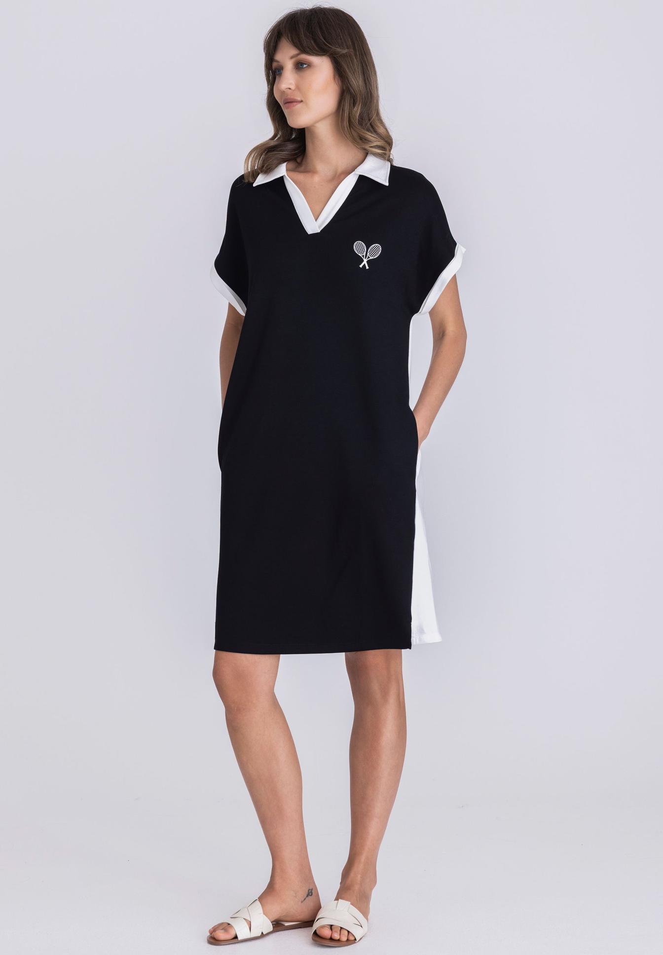 Dress with contrasting trims - Product Image 2