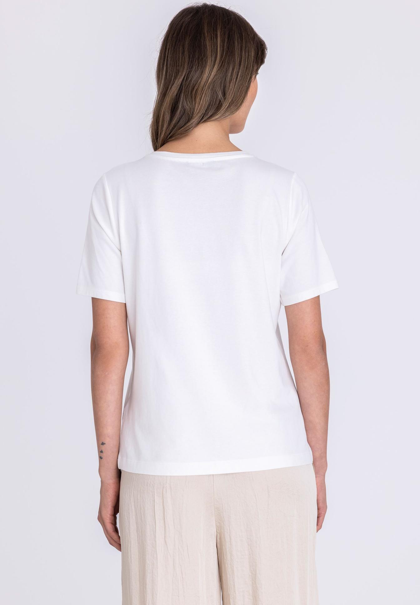 T-Shirt, Kurzarm, Weiß, Rückseite, Basic