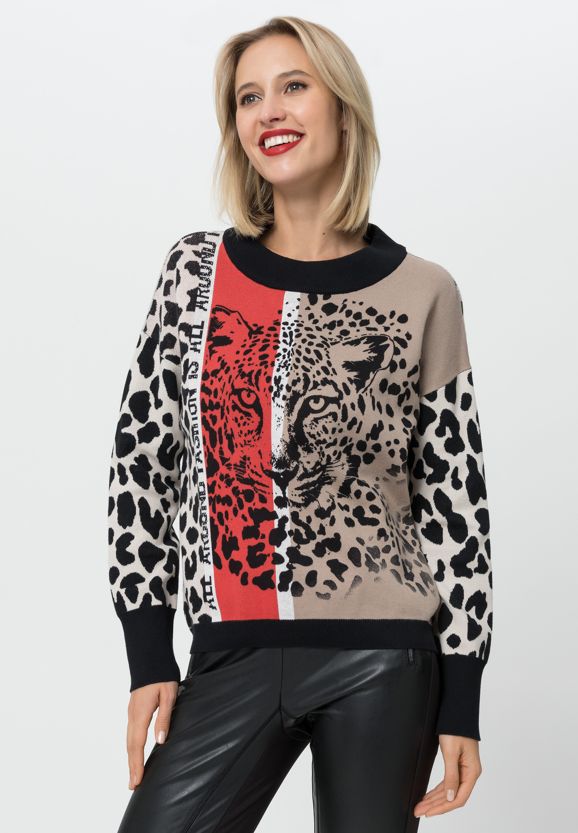 Strickpullover mit Leopardenmuster - Produktbild 1