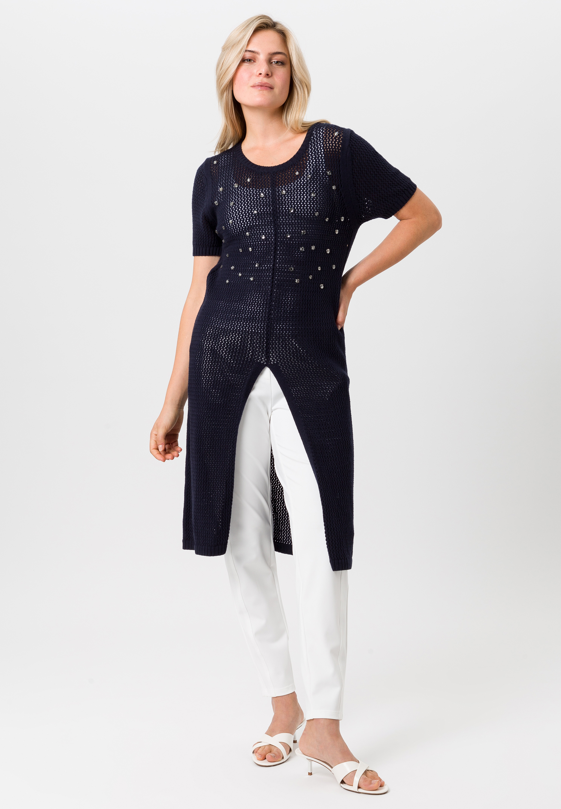 Strickponcho mit Knopfleiste - Produktbild 2