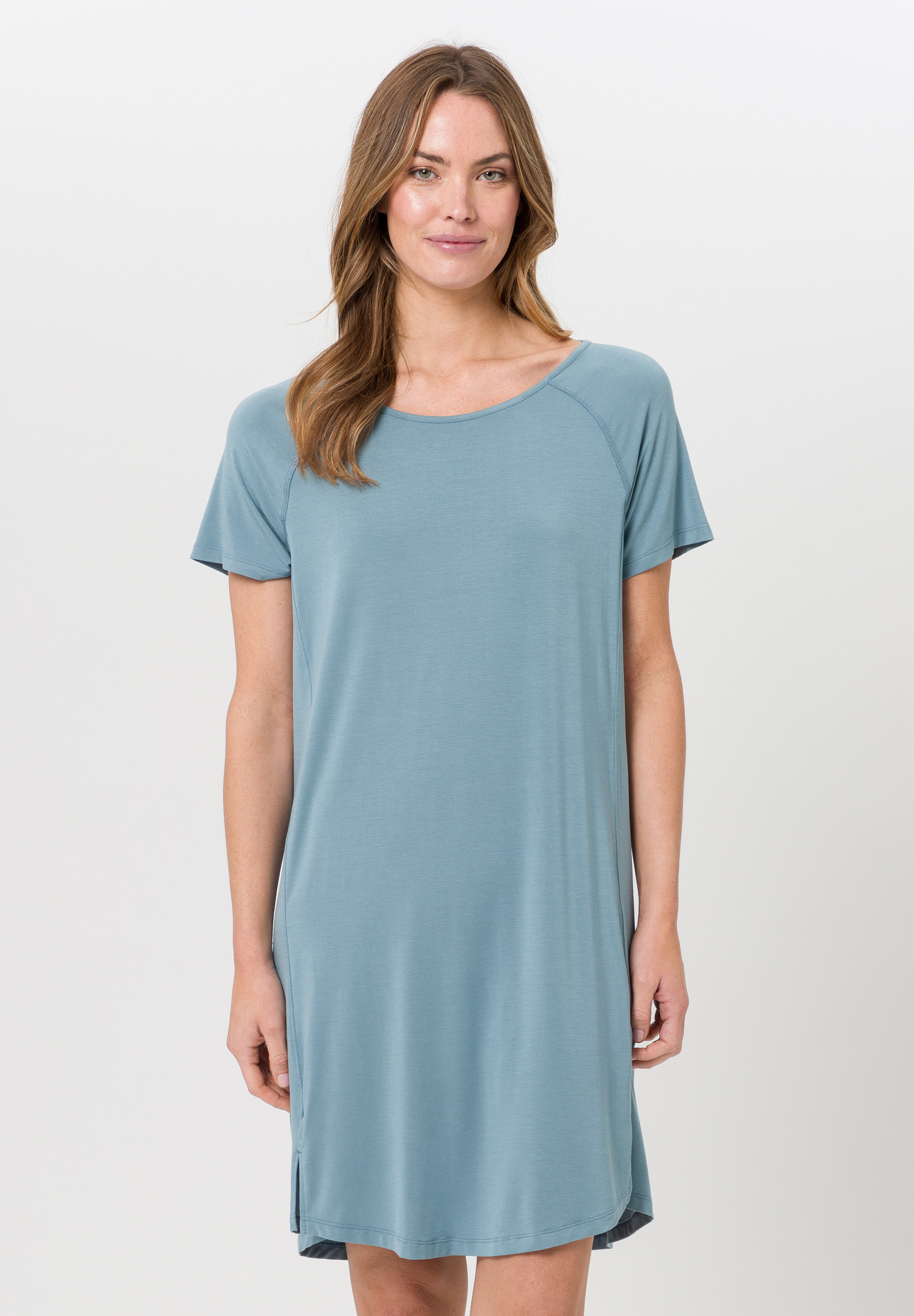 Langes Schlafhirt mit 1/2 Arm aus hautsympatischem Jersey