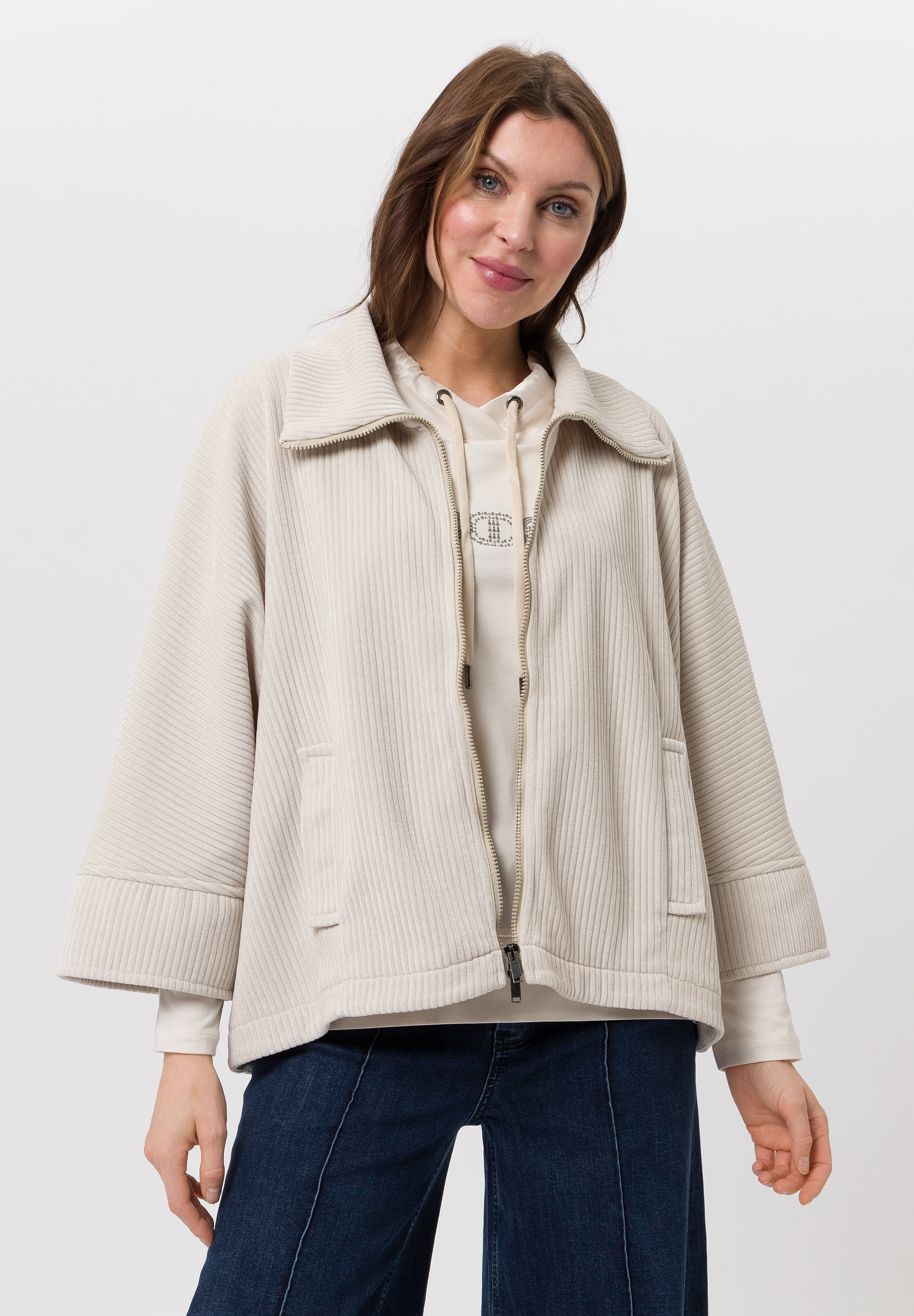 Jacket With ribbed texture - Bild 3 Mantel, Strickwaren, Pullover, Jacke, Fleece