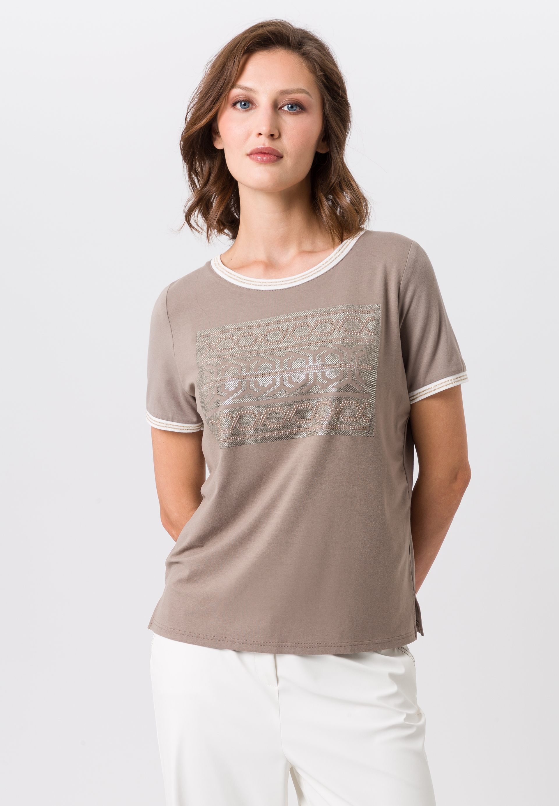 Kurzarmshirt mit dezentem Print - Produktbild 1