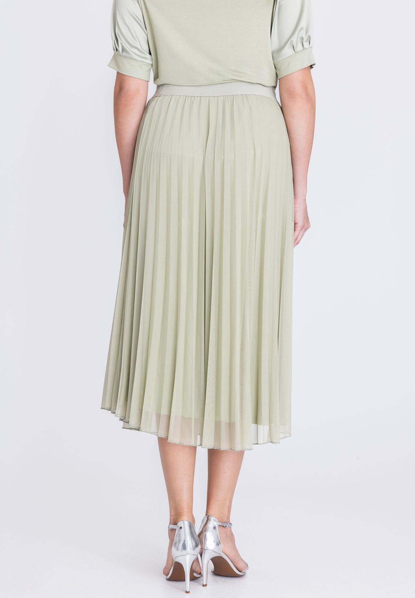 Midi-Rock, Faltenrock, Hellgrün, Knielang, Weiche stoff, Midi, Gehäkelte-?, langer Rock, Plissiert, Midi-Länge, Pastellgrün, 透(ally) Saum?