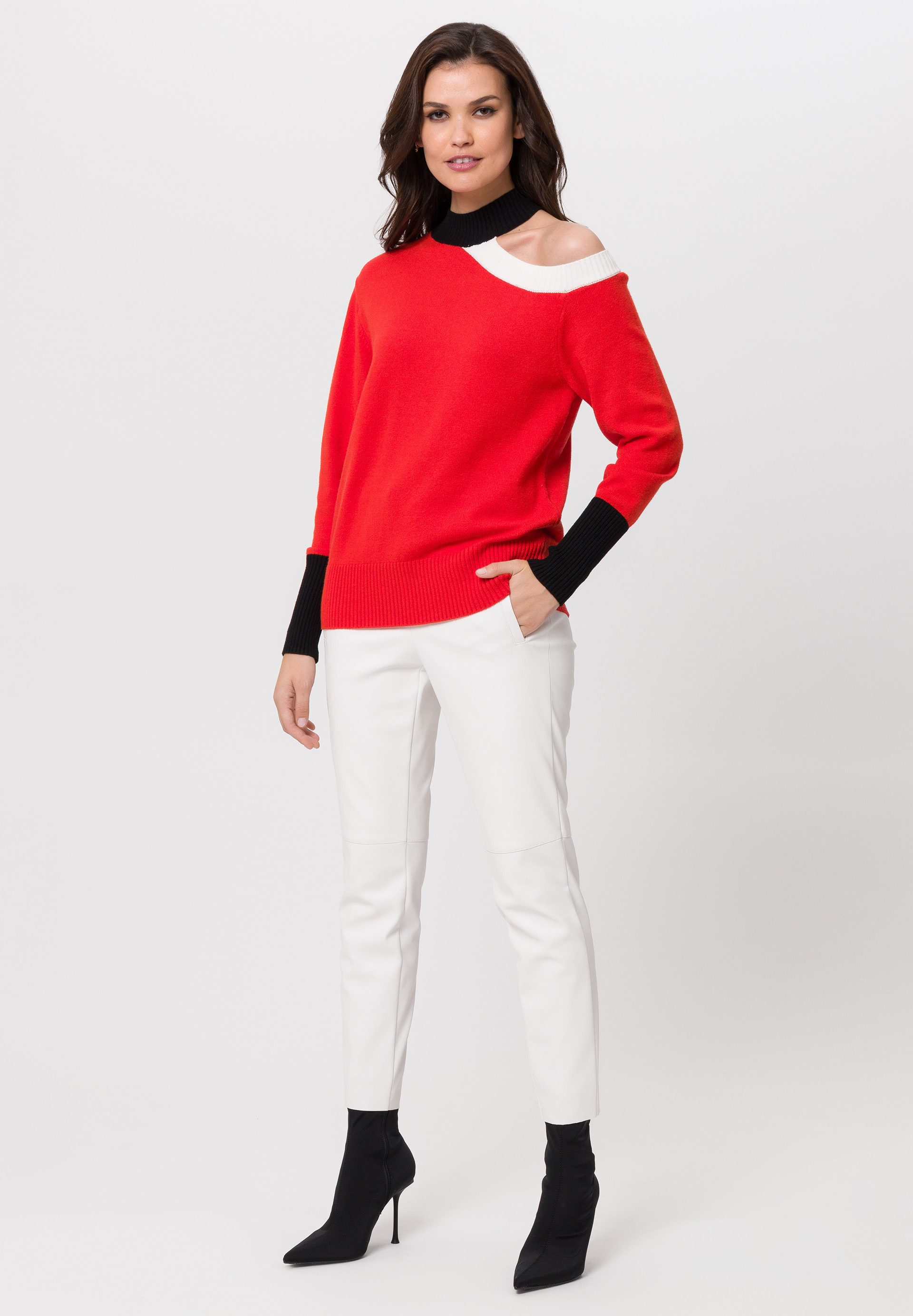 Knitted jumper with one-shoulder cut-out - Product Image 2