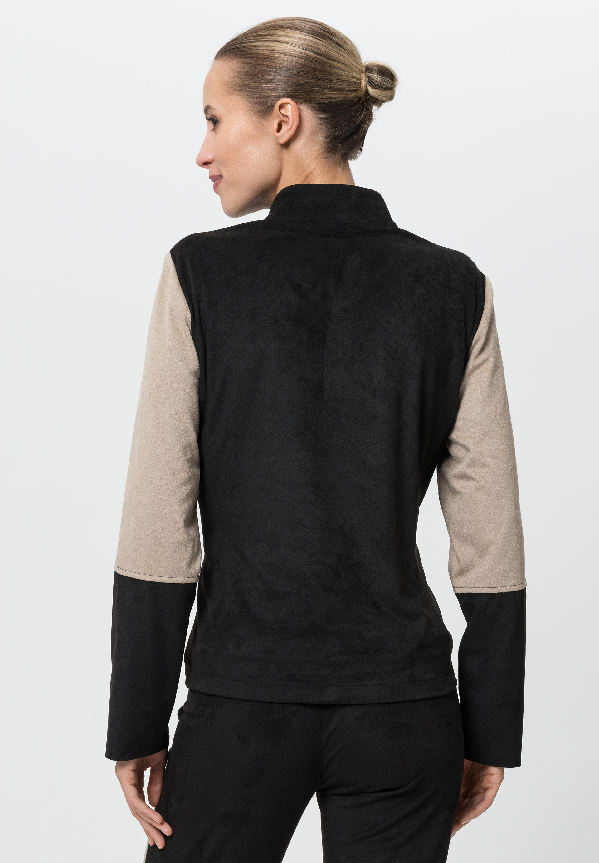 Faux leather jacket in contrasting design - Bild 2 Weste, Langarm, Mantel, Person, Vlies, Weste, Langarm, Mantel, Person, Vlies, Weste, Langarm, Mantel, Person, Vlies, Weste, Langarm, Mantel, Person, Vlies, Weste, Langarm, Mantel, Person, Vlies, Weste, Langarm, Mantel, Person, Vlies