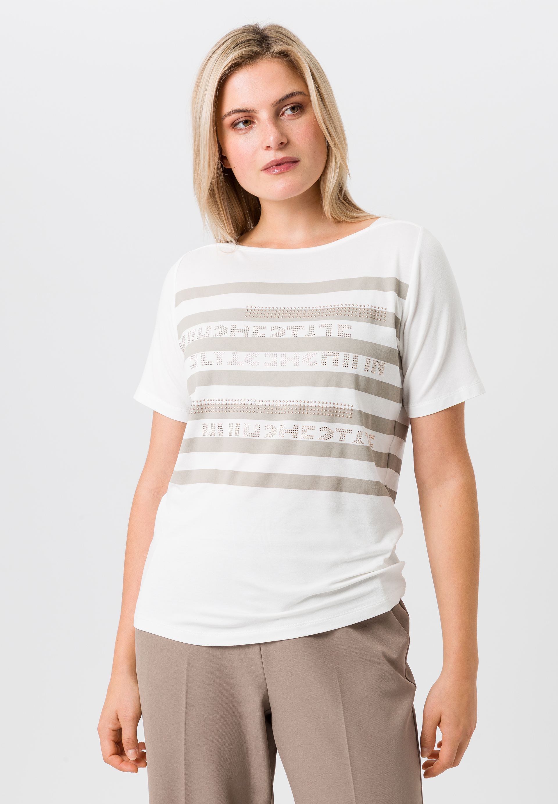 Kurzarmshirt mit schimmerndem Print - Bild 1