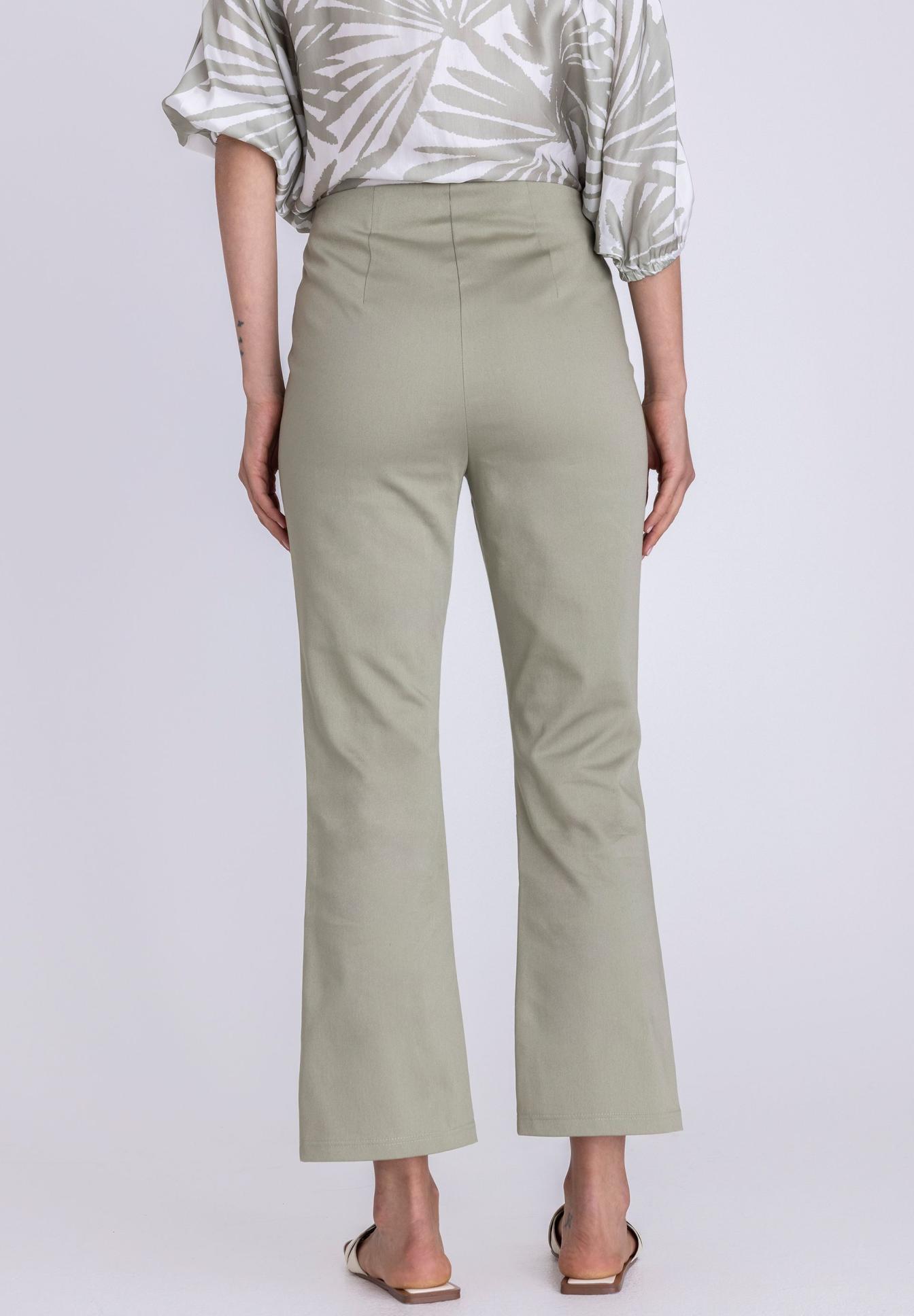 Hose, Hose mit hohem Bund, Beinweite, Beige, faltenfrei, hose, staple, alltag, khaki, gerade geschnitten, Hose, Hose, Beige, Muster, Kleidung