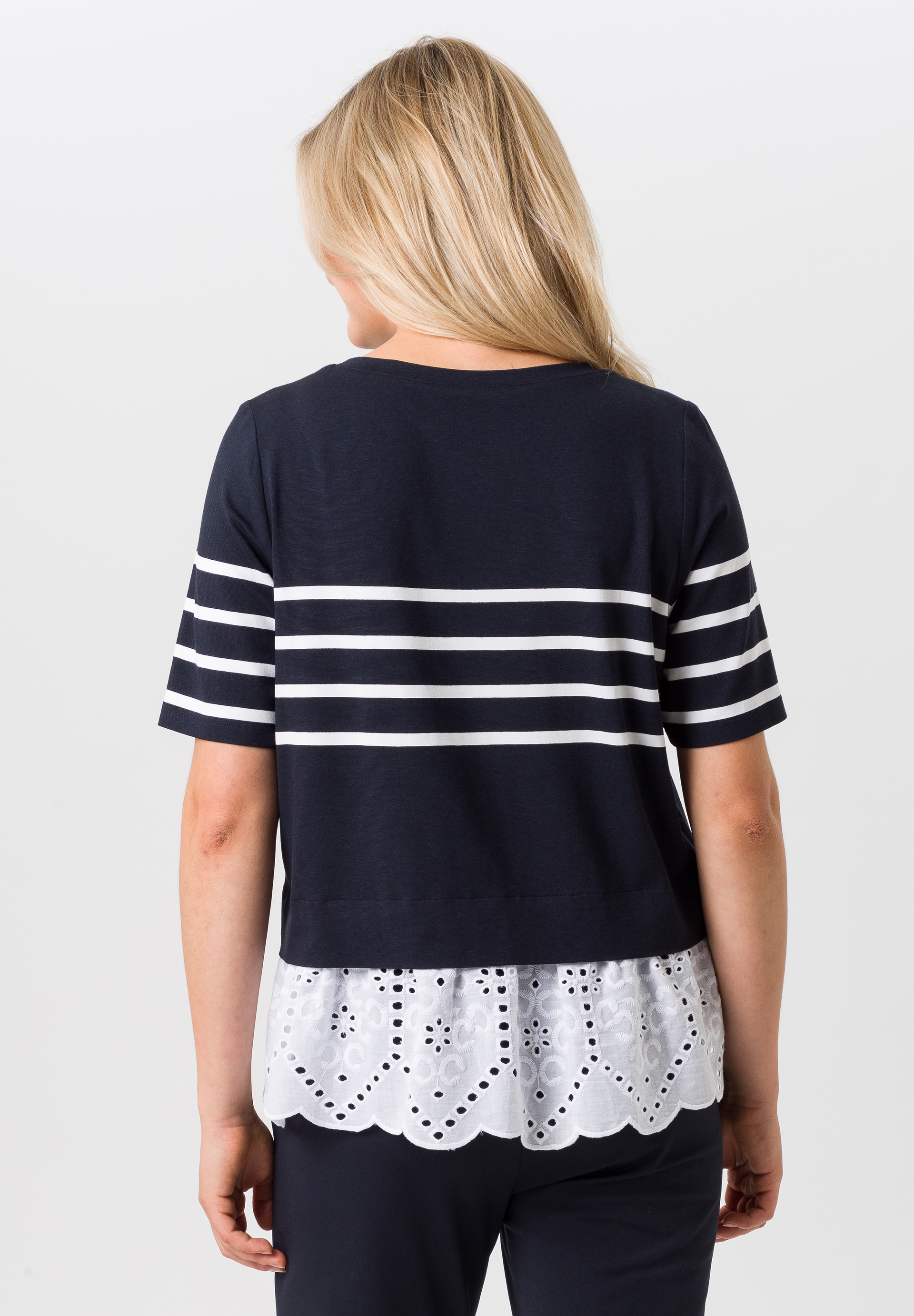 Kurzarmshirt mit Spitze am Saum - Bild 2