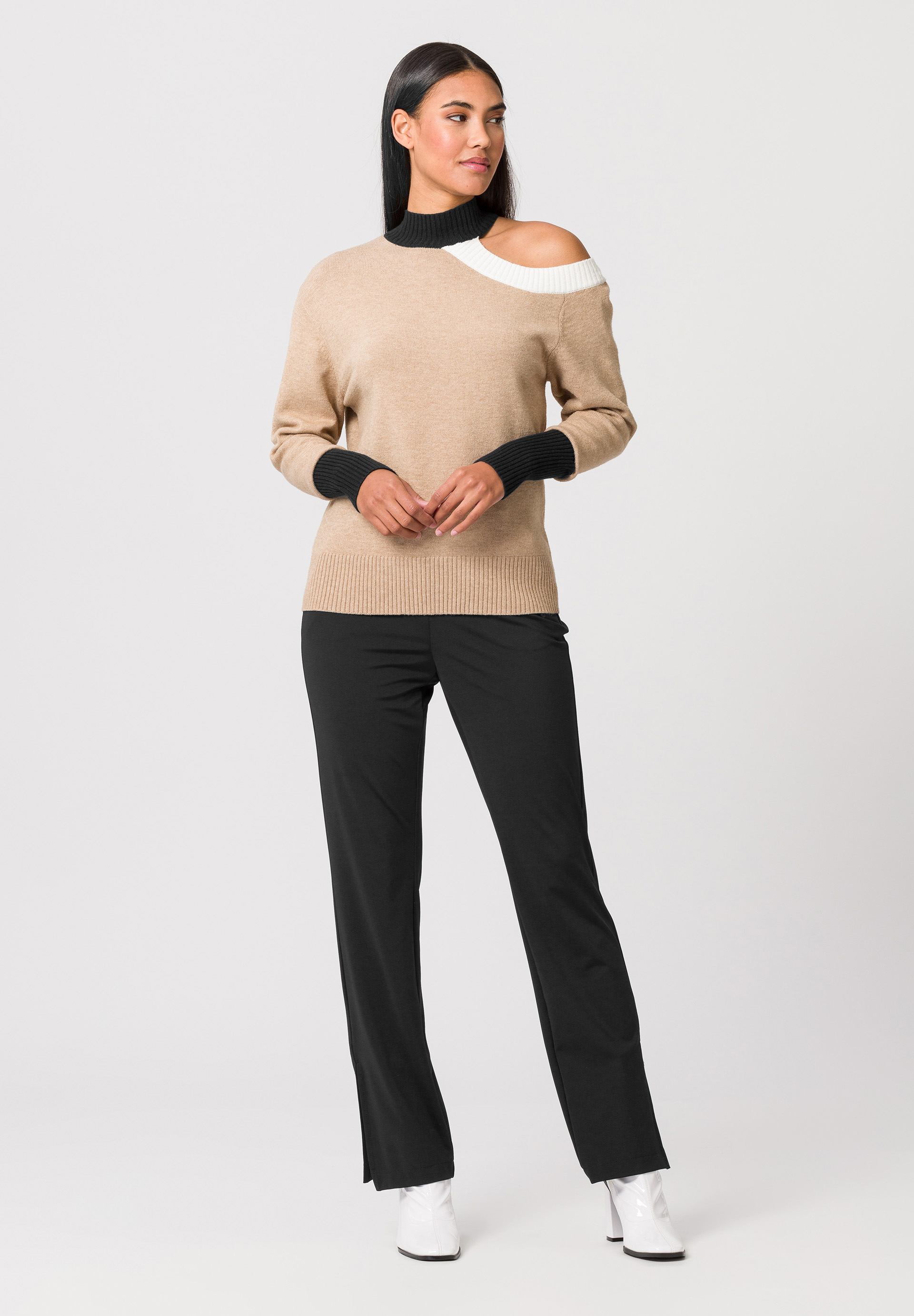 Knitted jumper with one-shoulder cut-out - Product Image 2