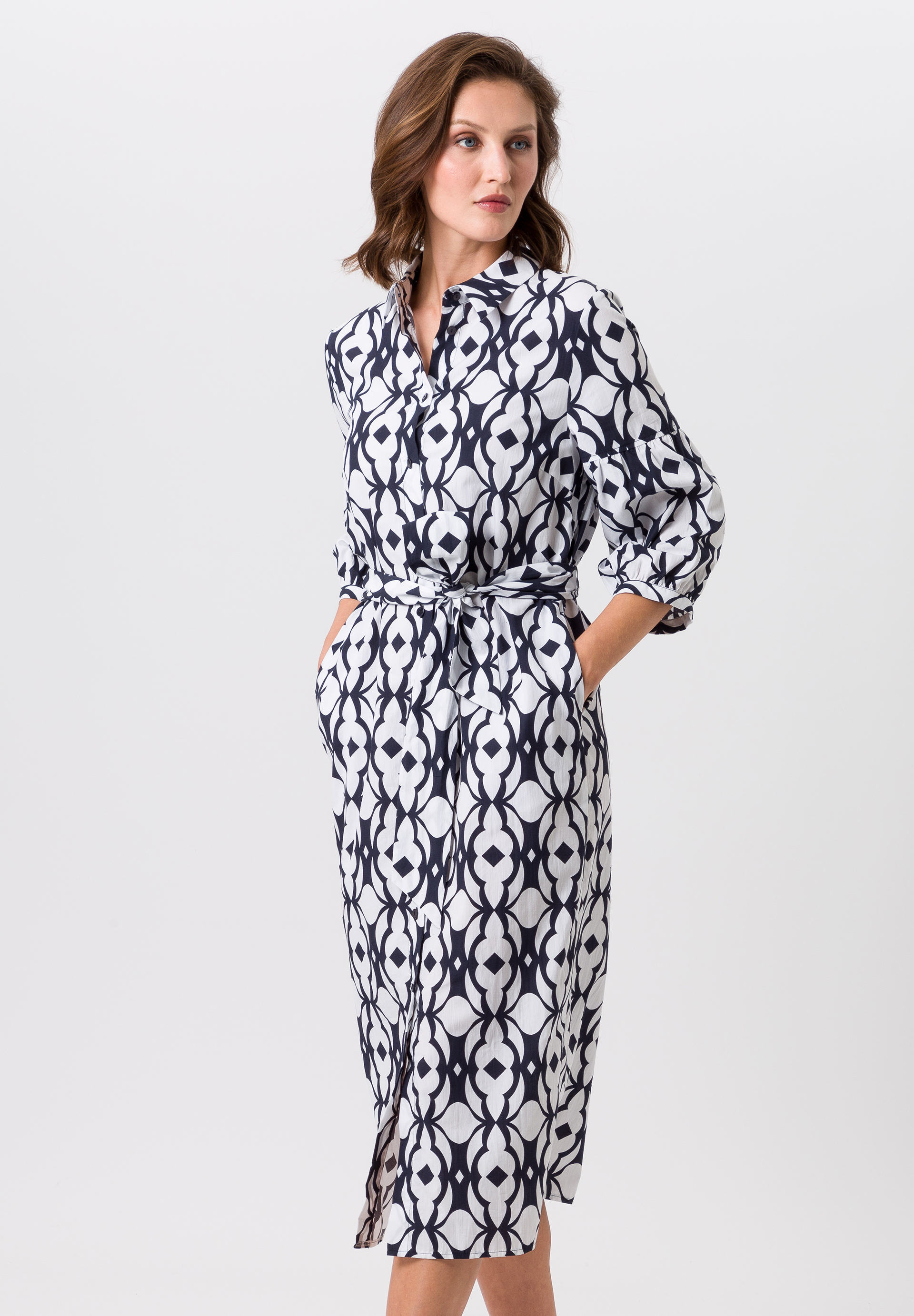 Jerseykleid mit Bindegürtel - Produktbild 1