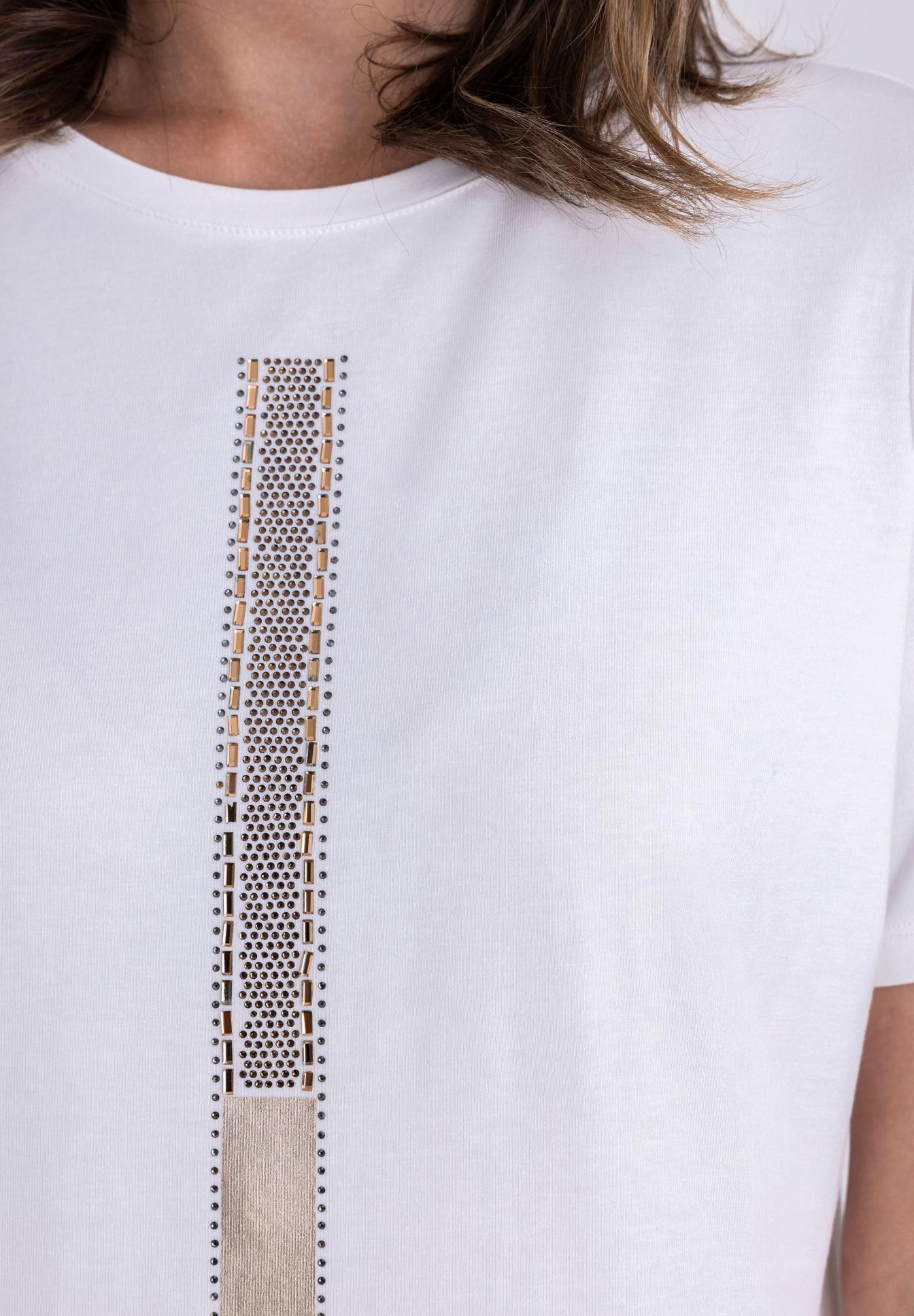 tshirt, white, Sequins, verziert, senkrechter Streifen
