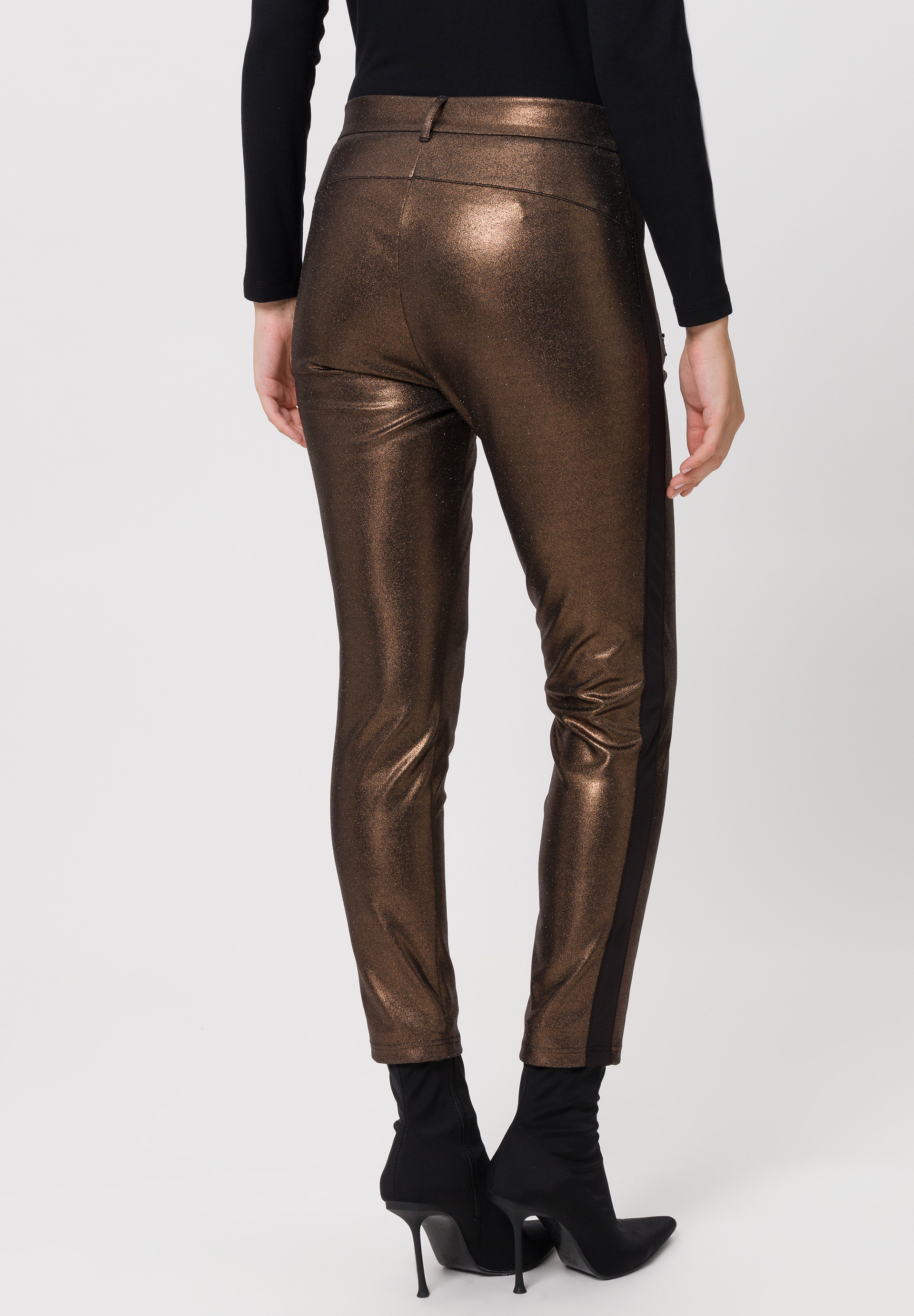 Trousers in metallic look with zip - Bild 2 Trousers in metallic look with zip - Bild 2