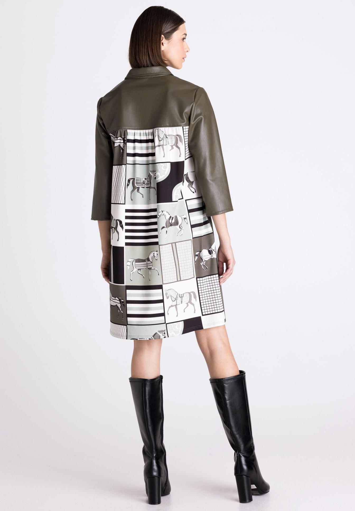 jacke, lederjacke, muster, knielang, bootstiefel, Kleid, Manteljacke, Knieumfang, Stiefel, Gemustert, jacke, kleider-stil, patchwork, kunstleder, karo-print, Revers, Mantel, Kleid, Patchwork, Hirsenmuster, Mantel, Kleid, paneelartig, gemustert, knielang