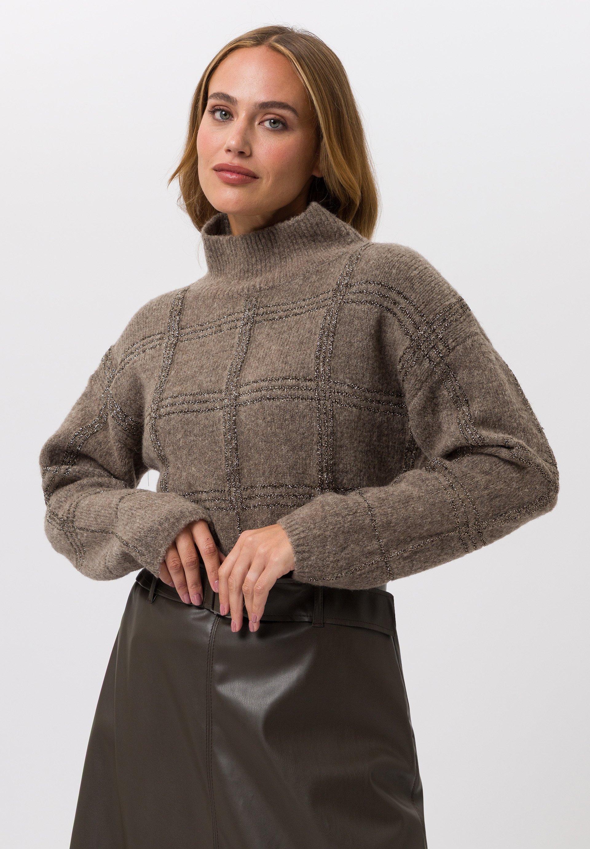 Pullover mit Strukturkaro - Bild 1 Bekleidung, Strickwaren, Pullover