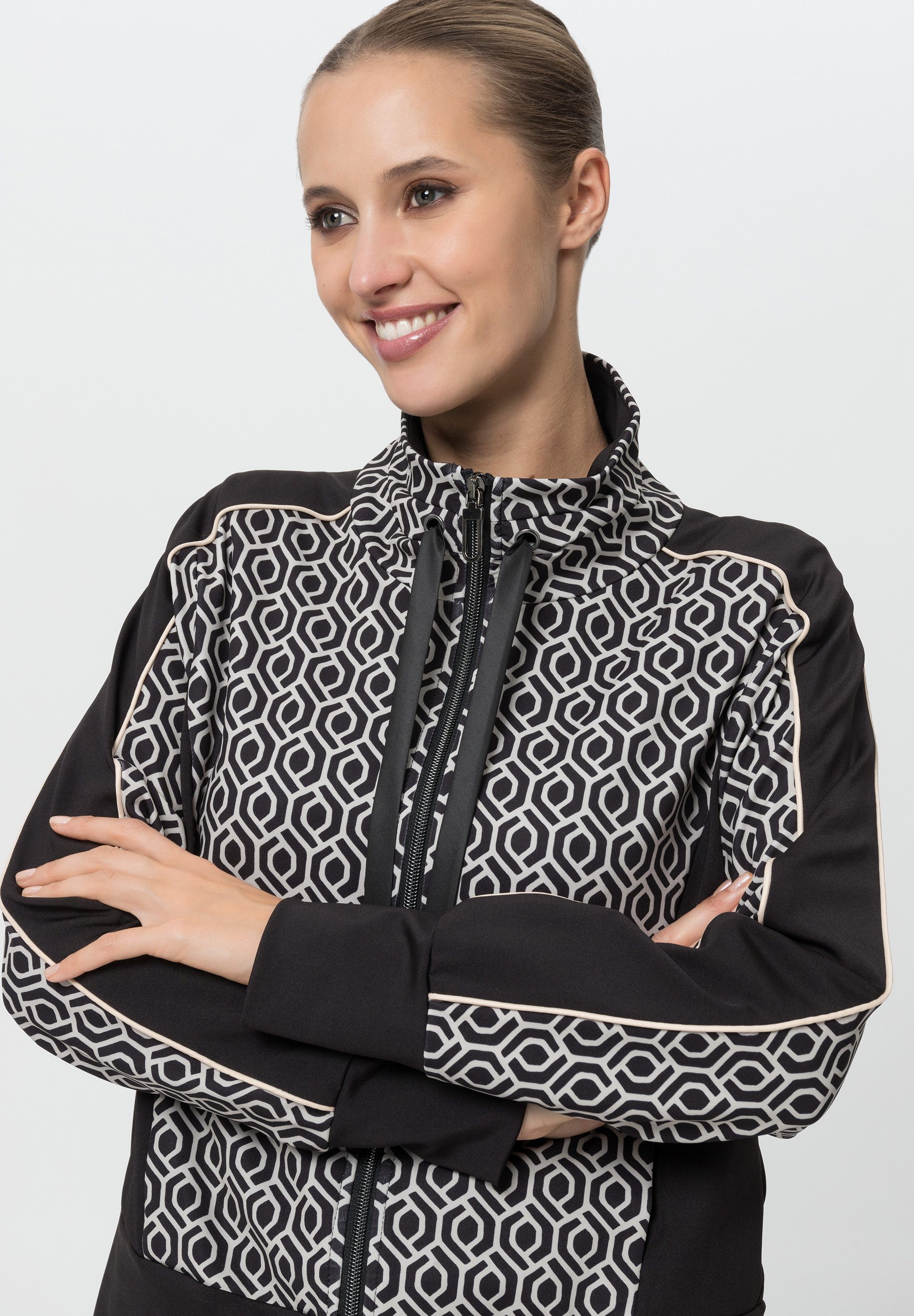 Jacke mit Alloverprint und Uni-Parts - Bild 4 Jacke mit Alloverprint und Uni-Parts - Bild 4
